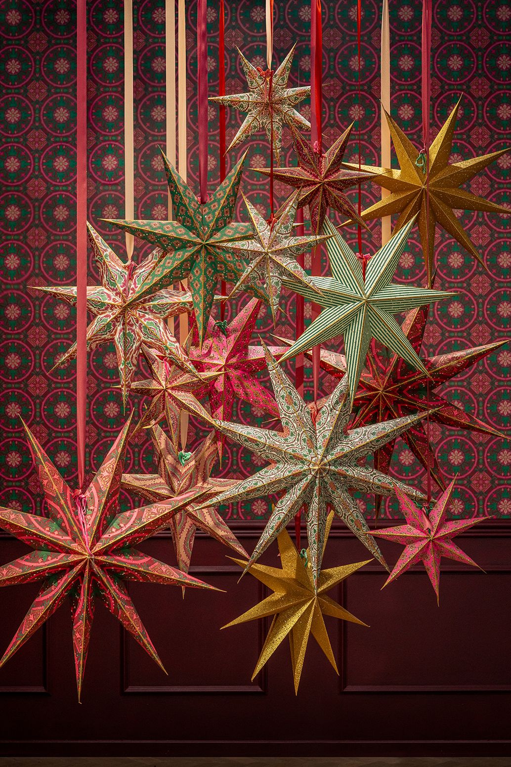 Petite étoile de Noël avec éclairage LED - rose