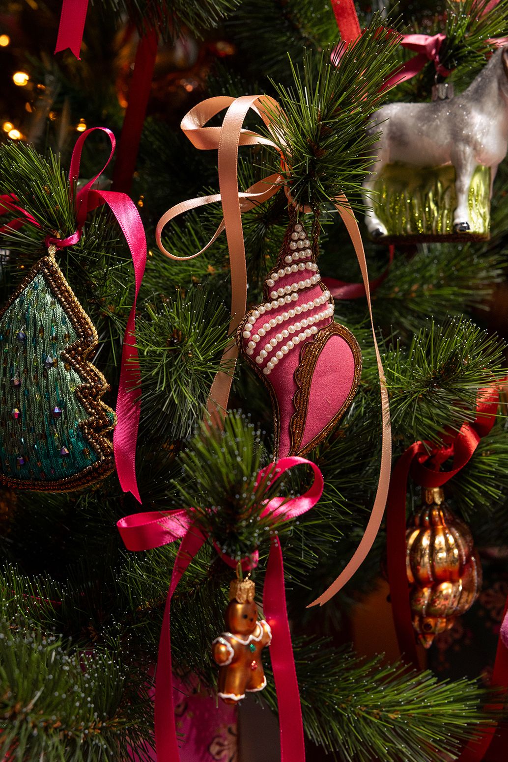 Suspension de Noël coquillage - rouge