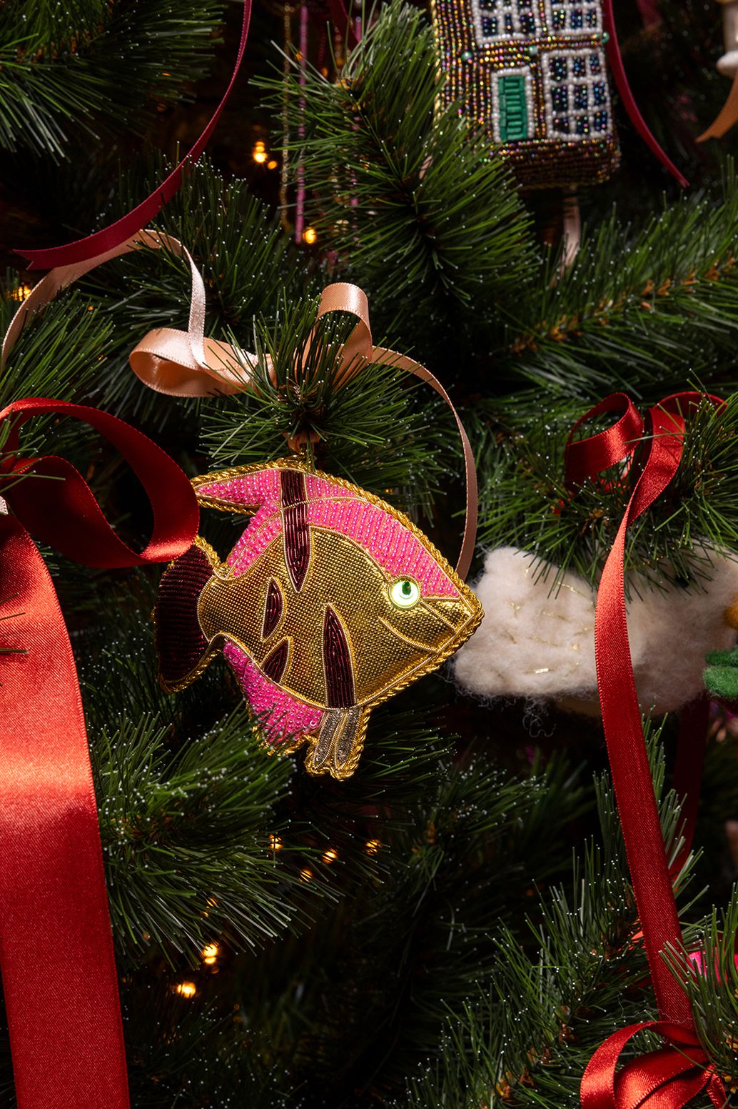 Weihnachtsornament Fisch - mehrfarbig