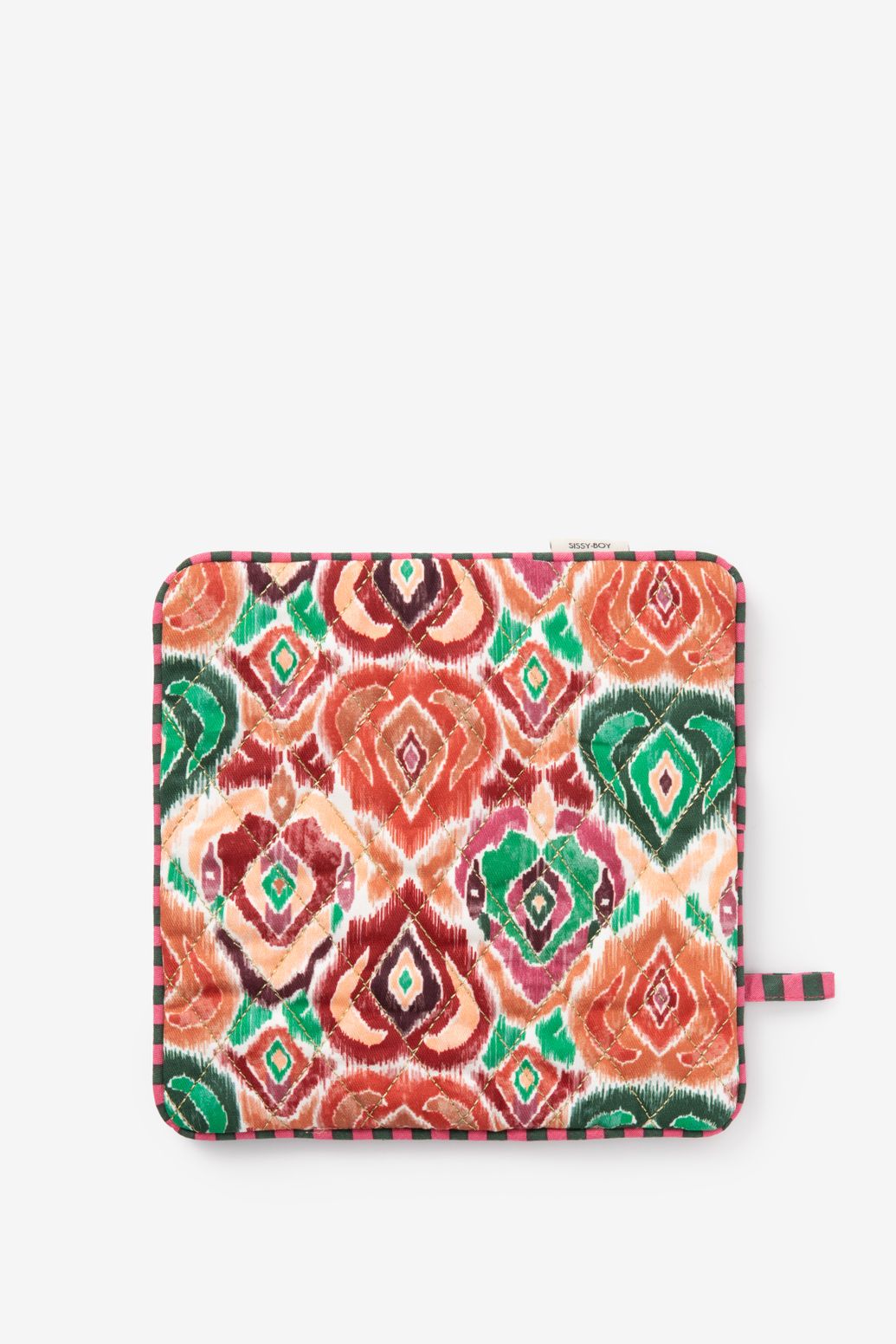 Multicolour pannenlap met ikat print