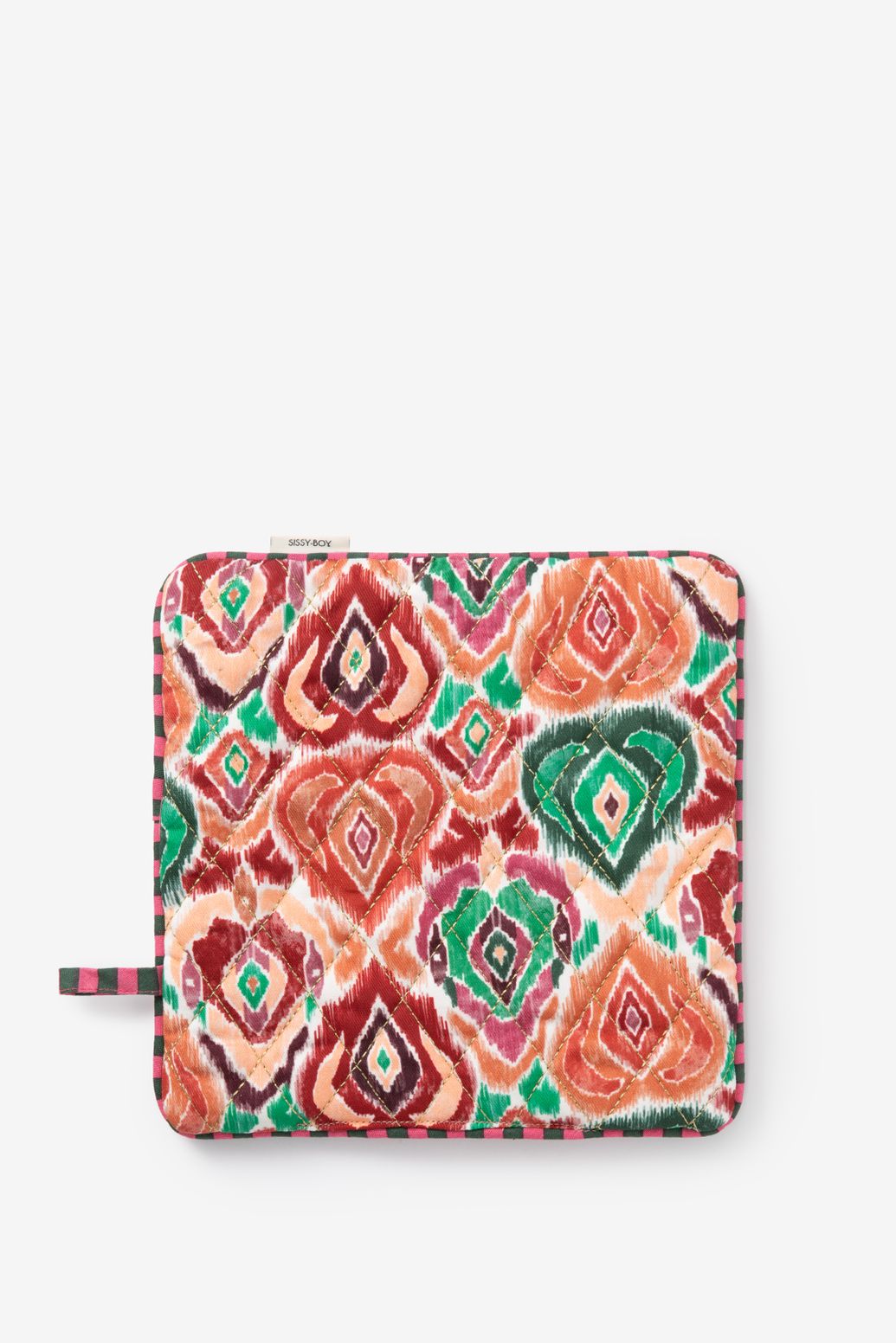 Multicolour pannenlap met ikat print