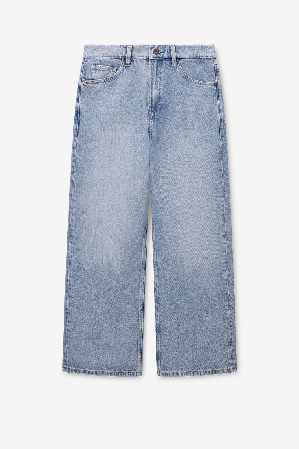 Blauwe high waist cropped bootcut jeans