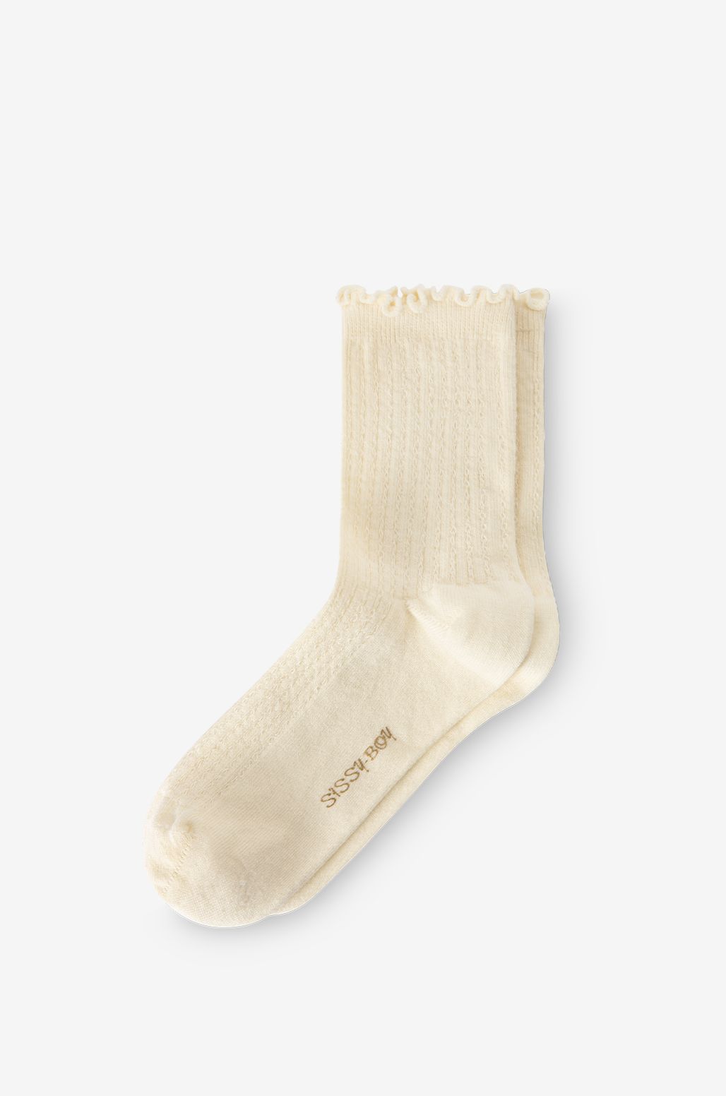 Socken mit Ajourmuster - cremeweiß