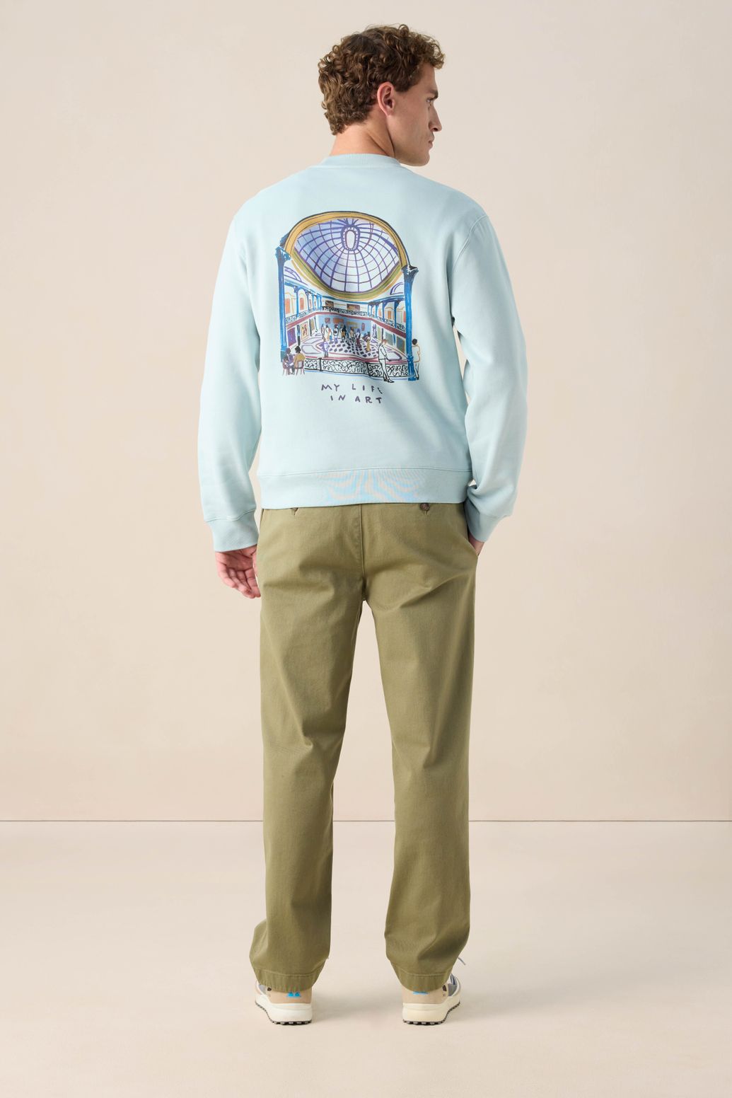 Sweat avec illustration - bleu clair