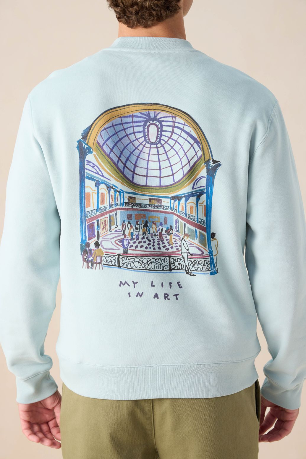 Sweat avec illustration - bleu clair