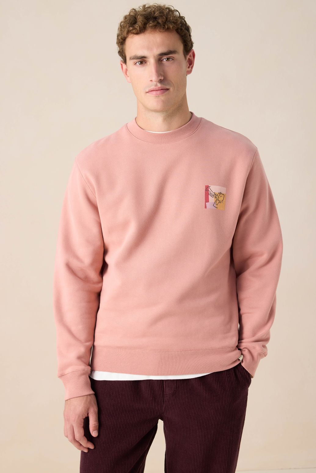 Sweater mit Artwork-Print - rosa