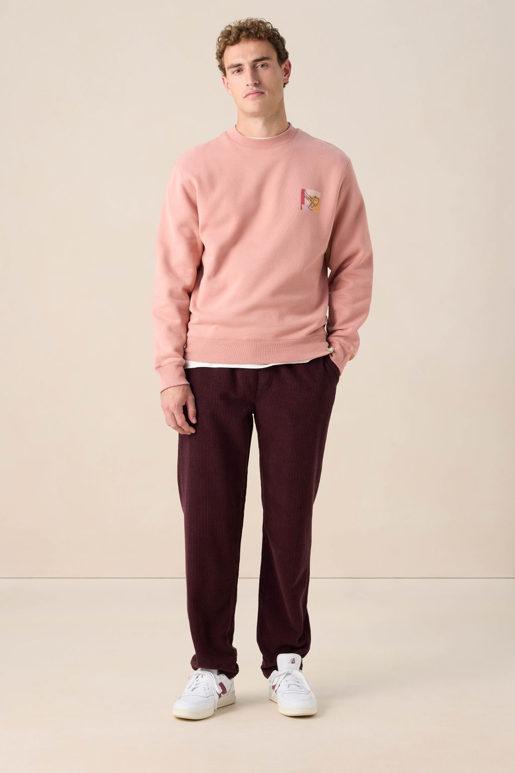 Sweat avec illustration - rose