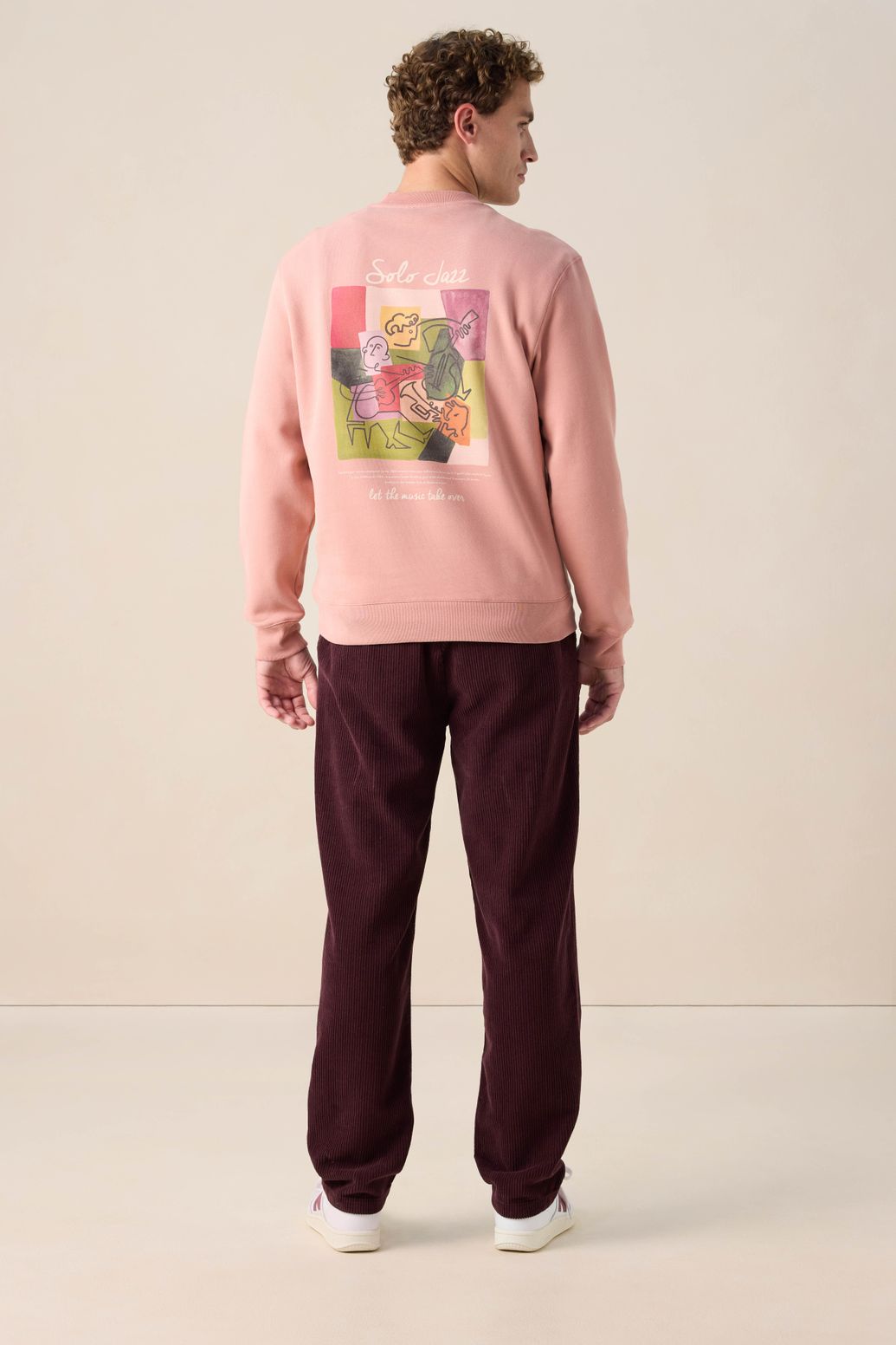 Sweater mit Artwork-Print - rosa
