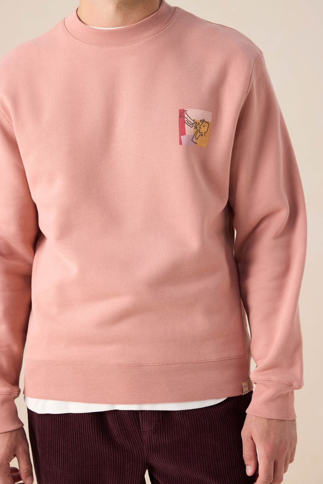 Sweat avec illustration - rose