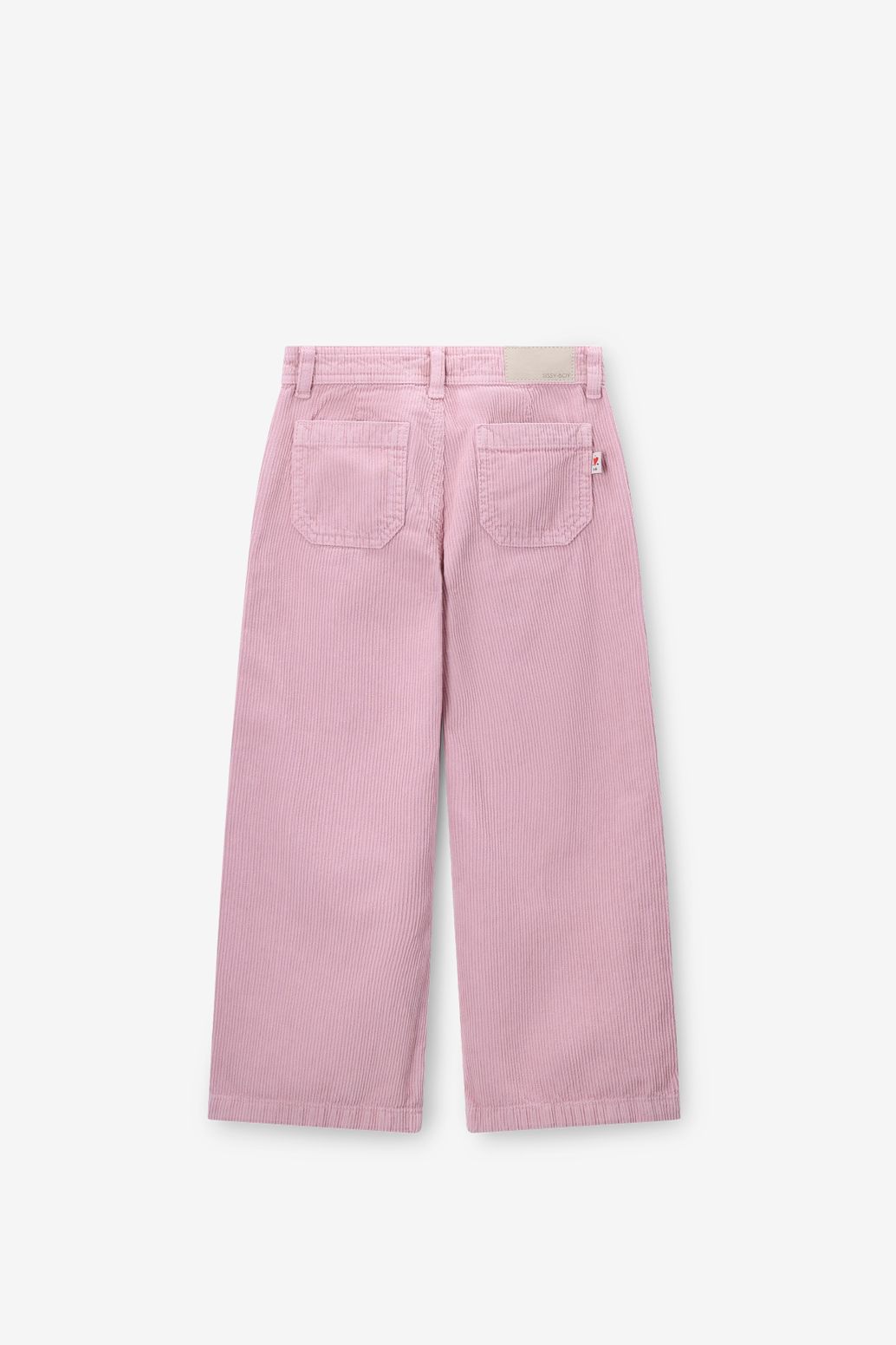 High Waist Cordhose mit geradem Bein - rosa