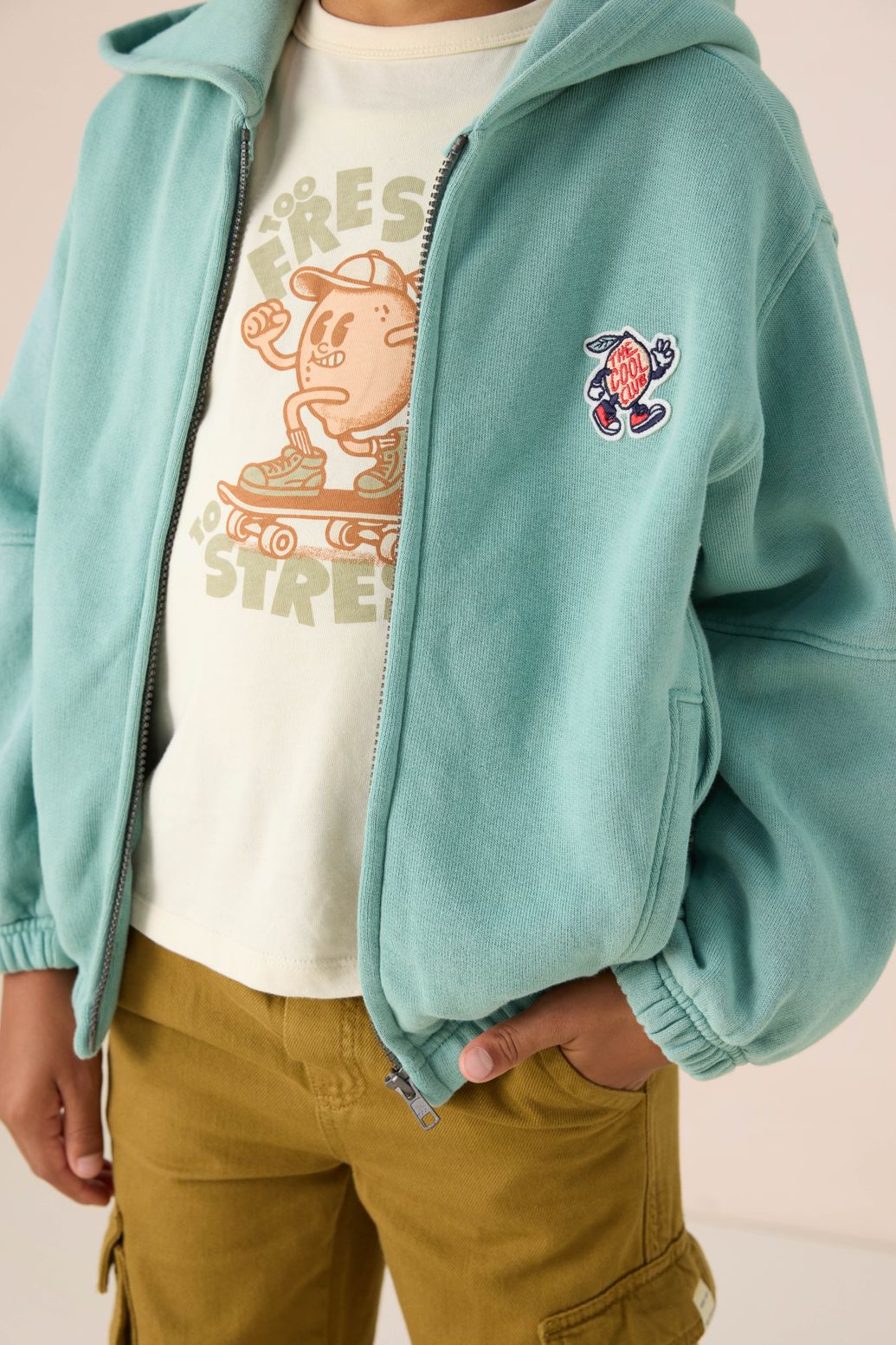 Blauw vest met patch