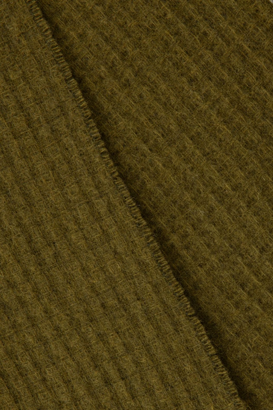 Écharpe en laine avec structure gaufrée - vert foncé