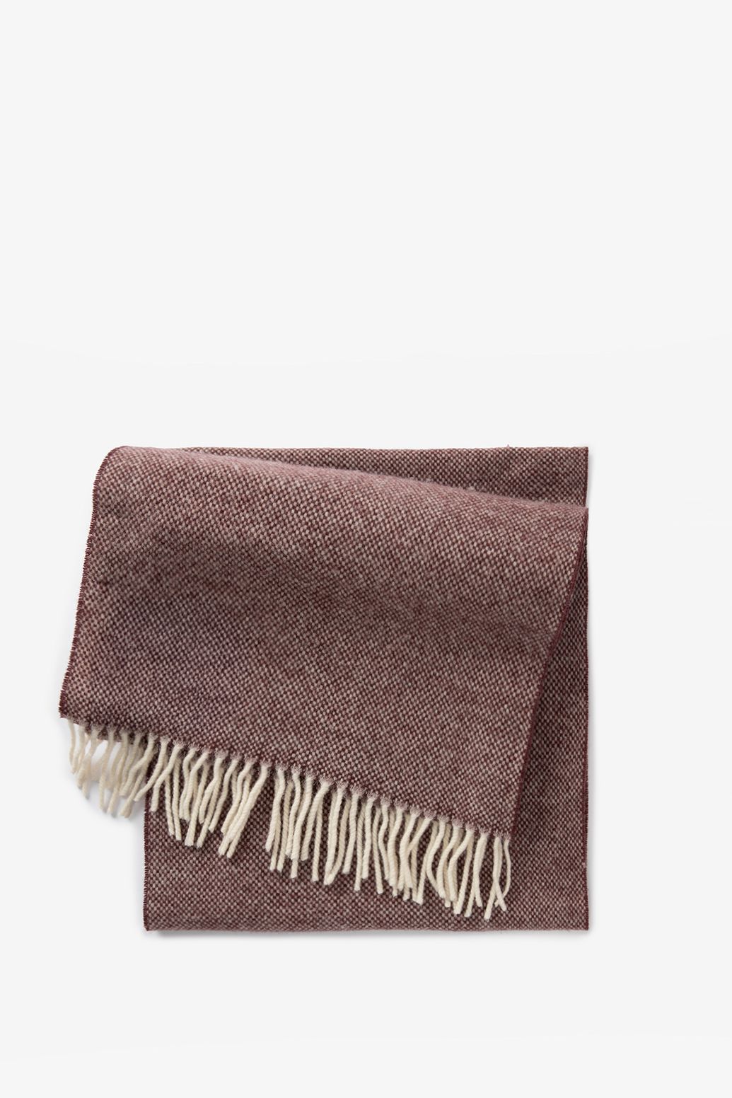 Donkerpaarse wollen sjaal