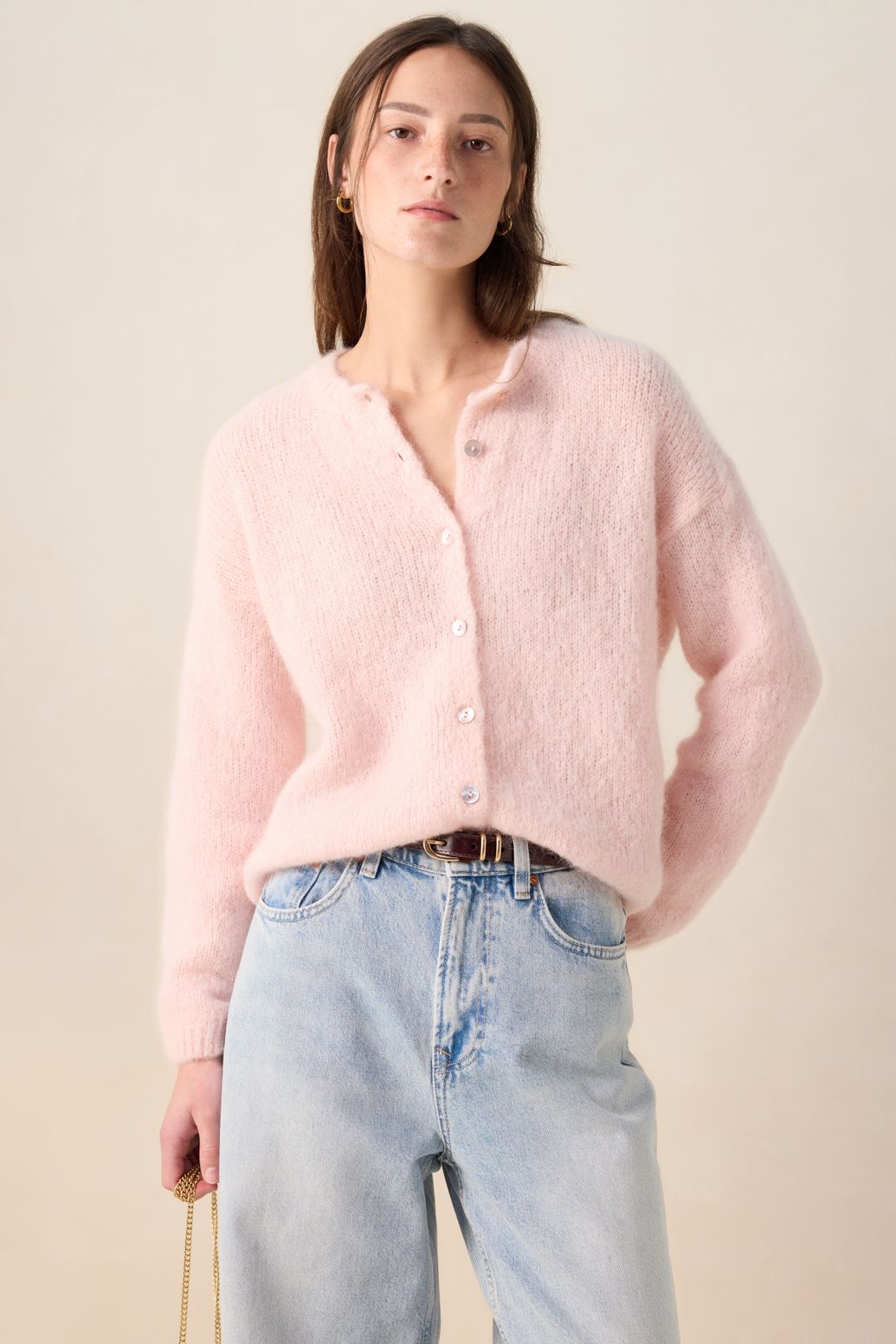 Gilet mohair - rose