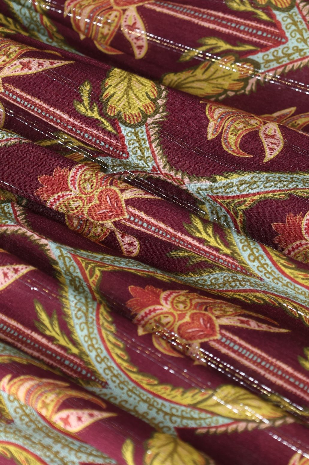 Donkerrode maxi jurk met palm print