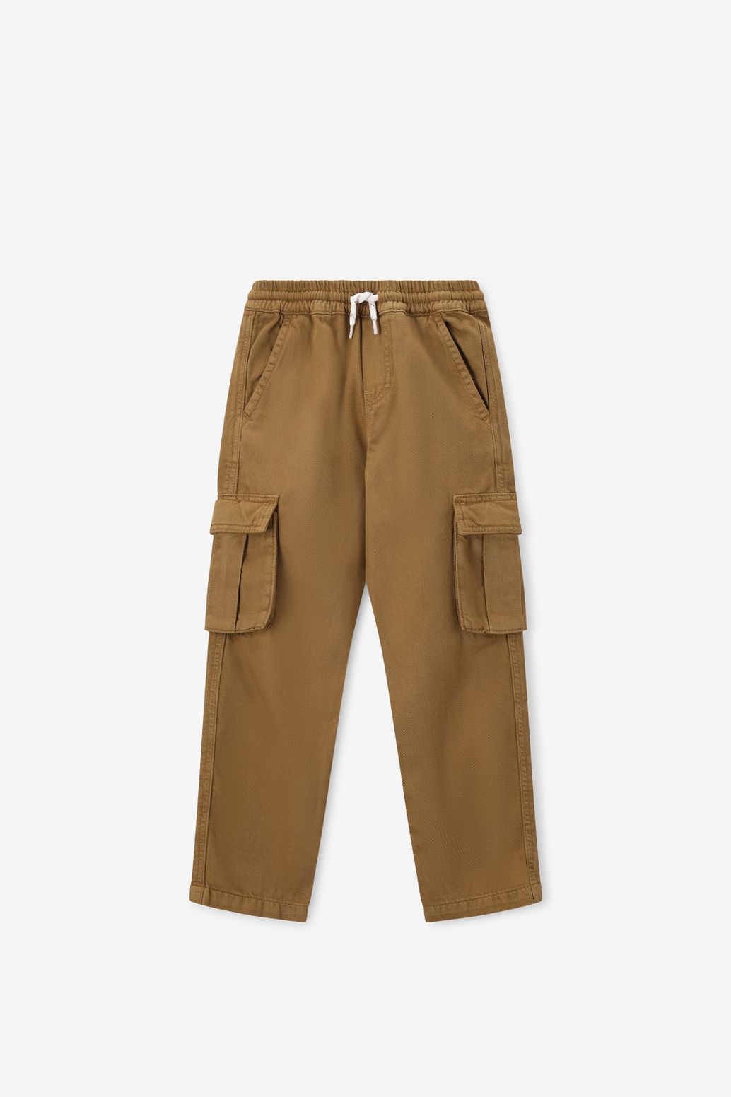 Donkergroene pull on cargo broek