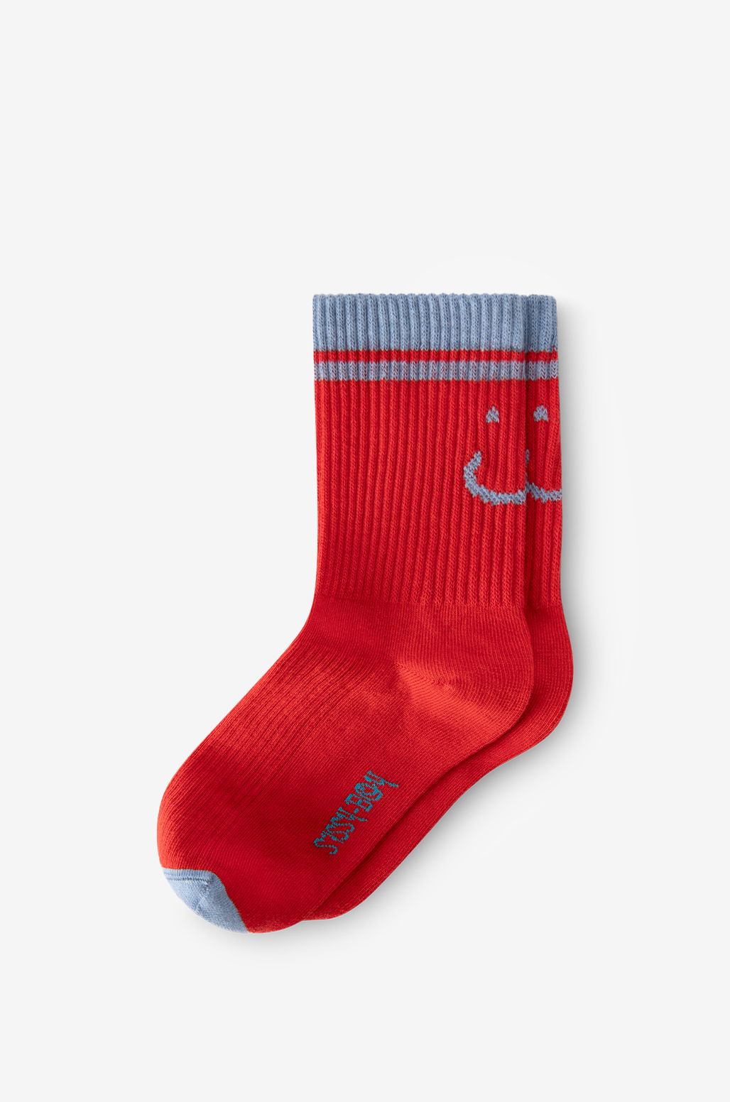 Rode sokken met smiley