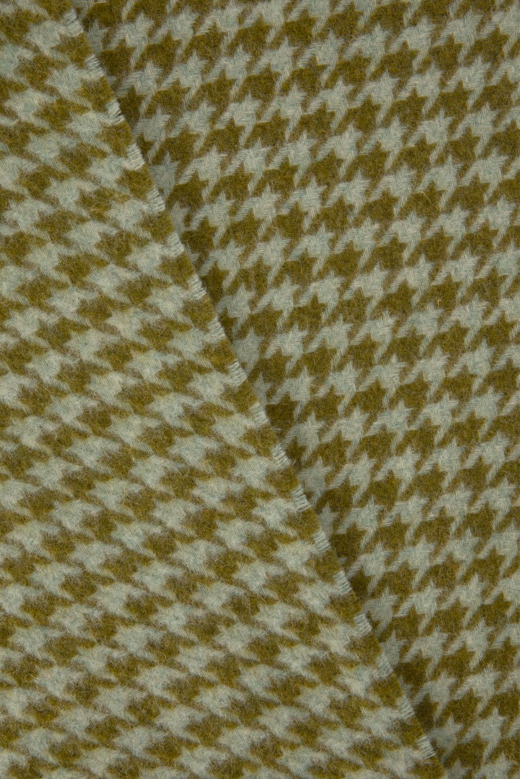 Donkergroene wollen pied de poule sjaal