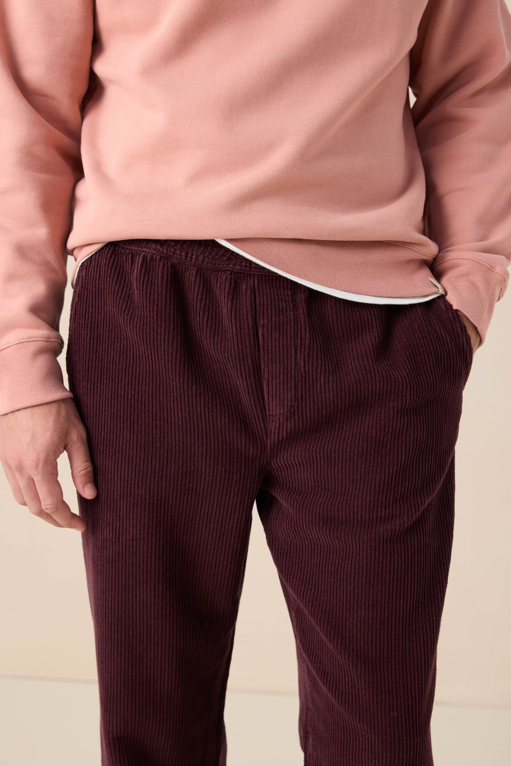 Donkerbruine corduroy broek