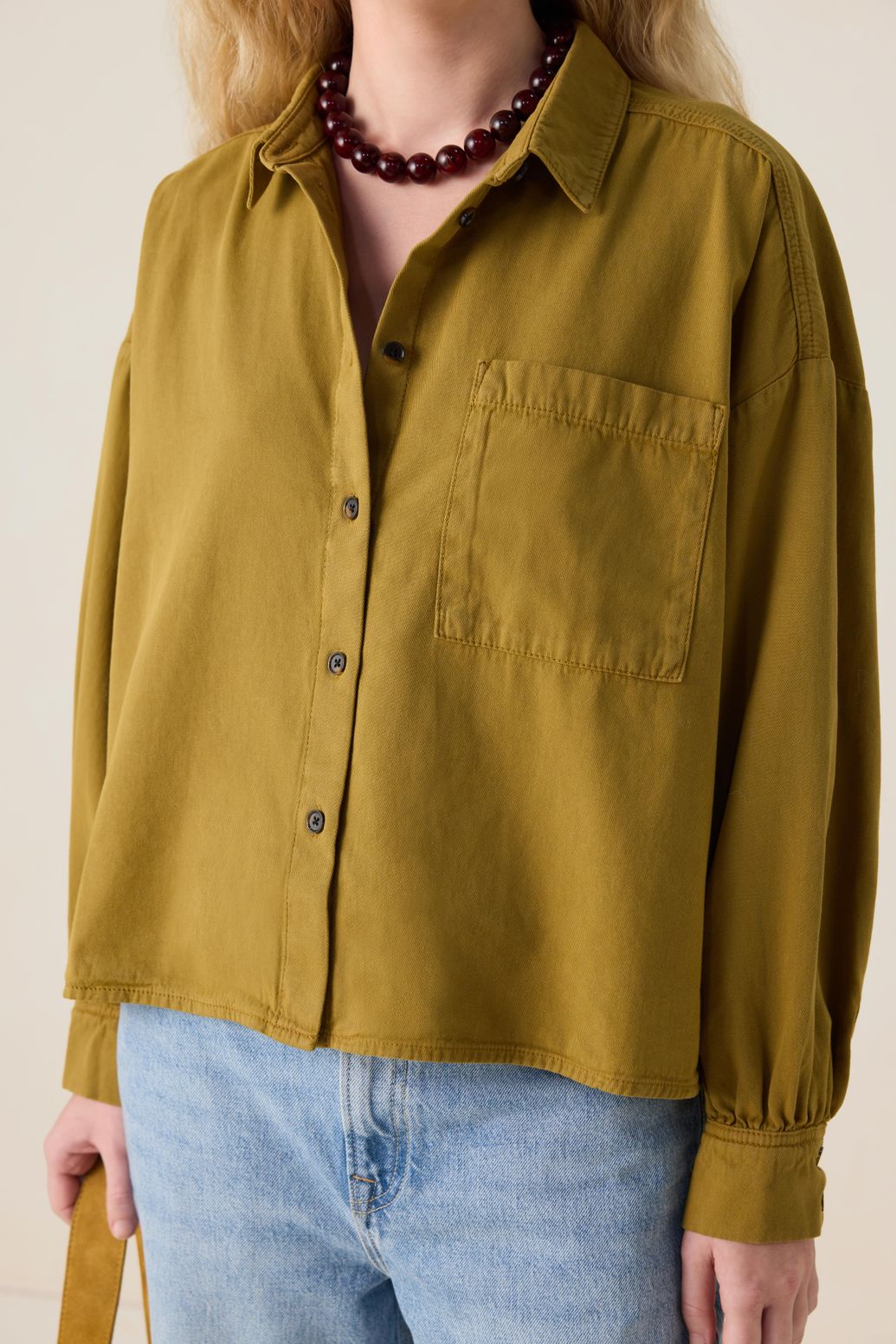 Donkergroene boxy blouse