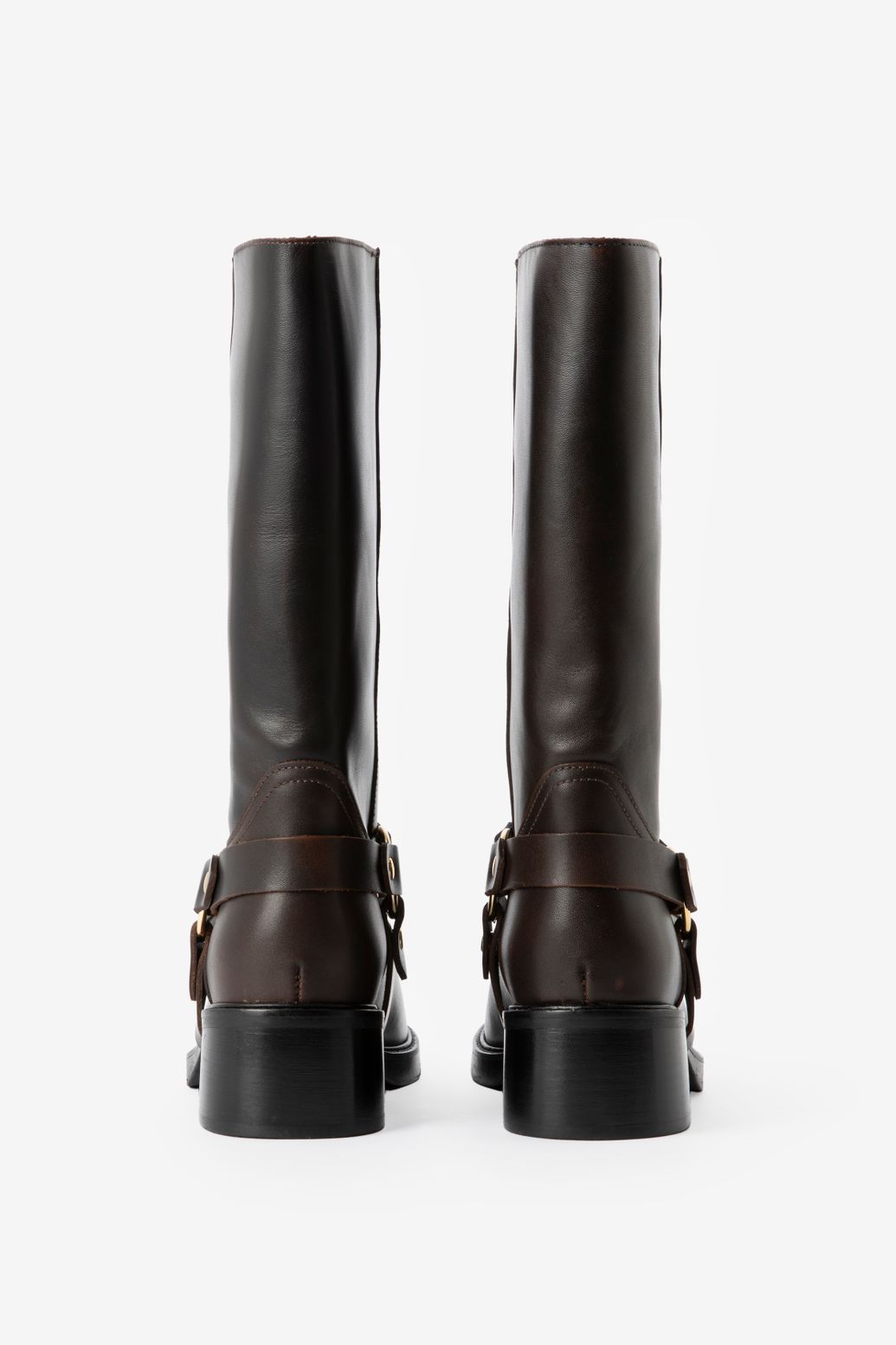 Biker Boots mit Schnalle - dunkelbraun