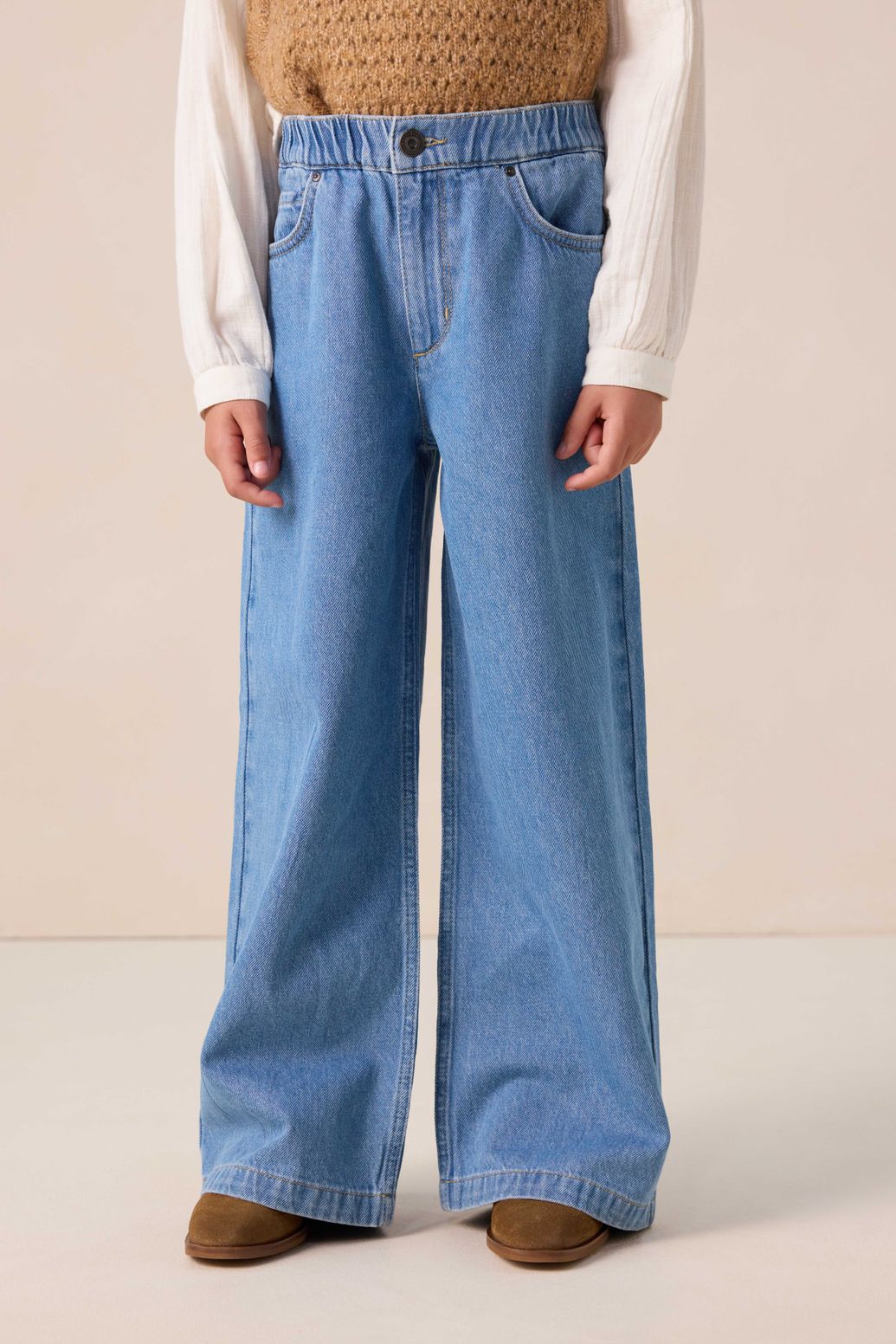 Blauwe wide leg jeans