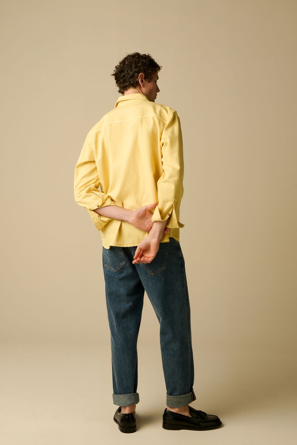 Blauwe mid-rise loose fit jeans