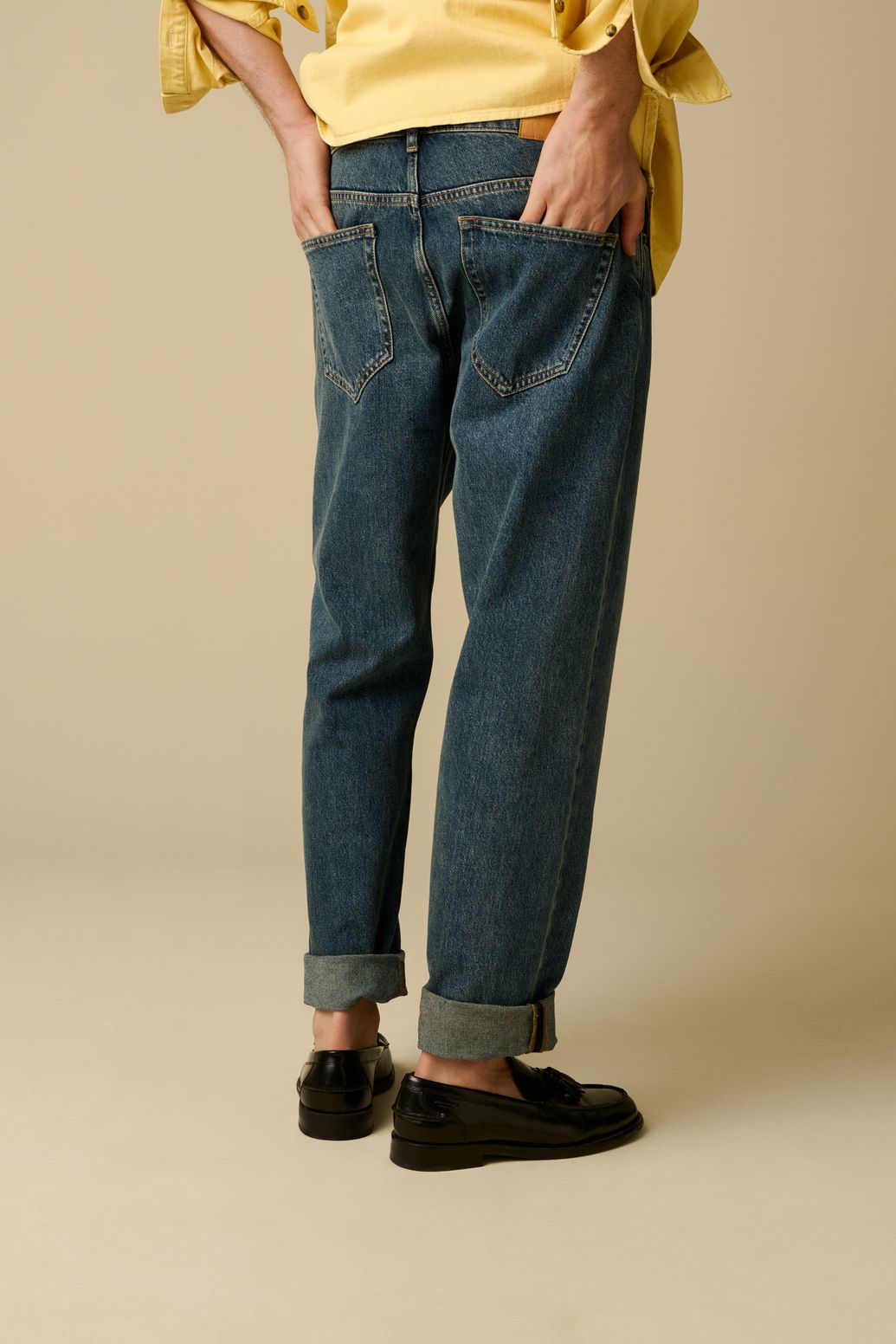 Loose Fit Jeans mit mittelhoher Taille - blau