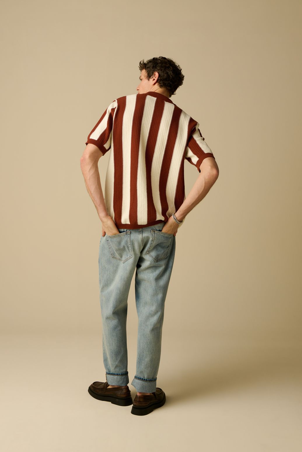 Jean coupe loose taille mi-haute - bleu clair