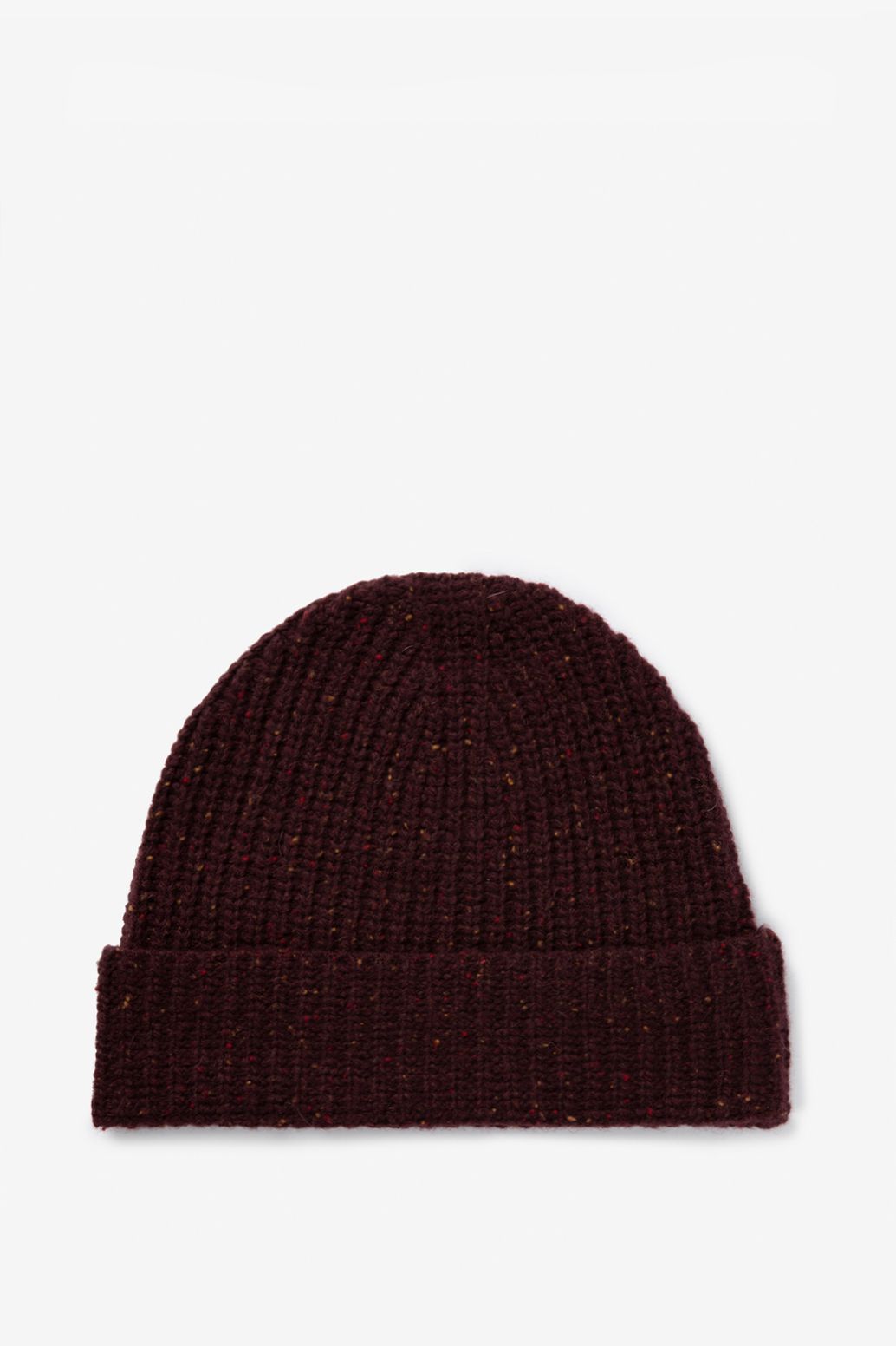 Donkerrode wollen muts