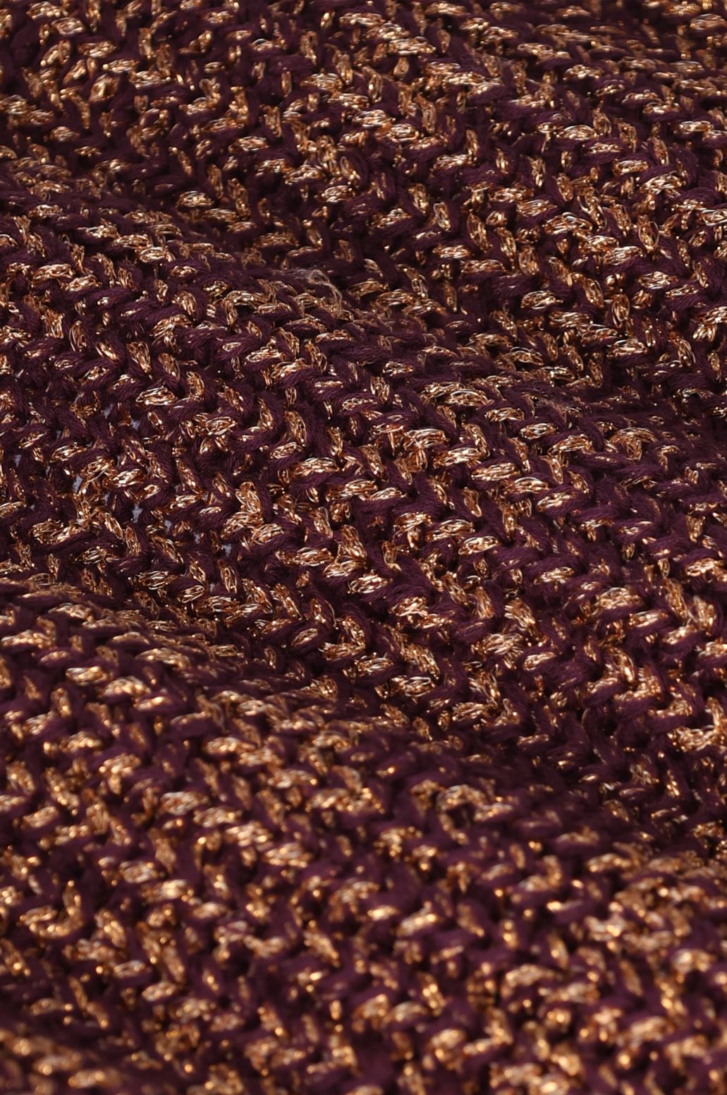 Lurex-Pullover mit V-Ausschnitt - dunkelrot