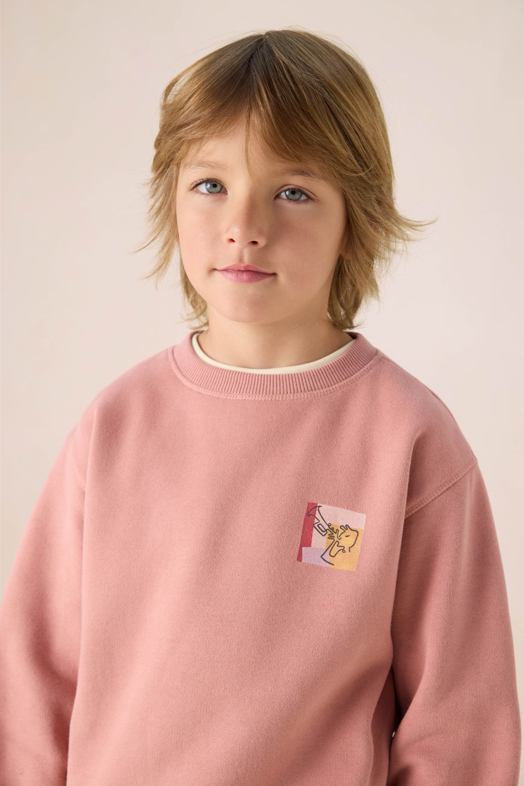 Sweat avec illustration - rose