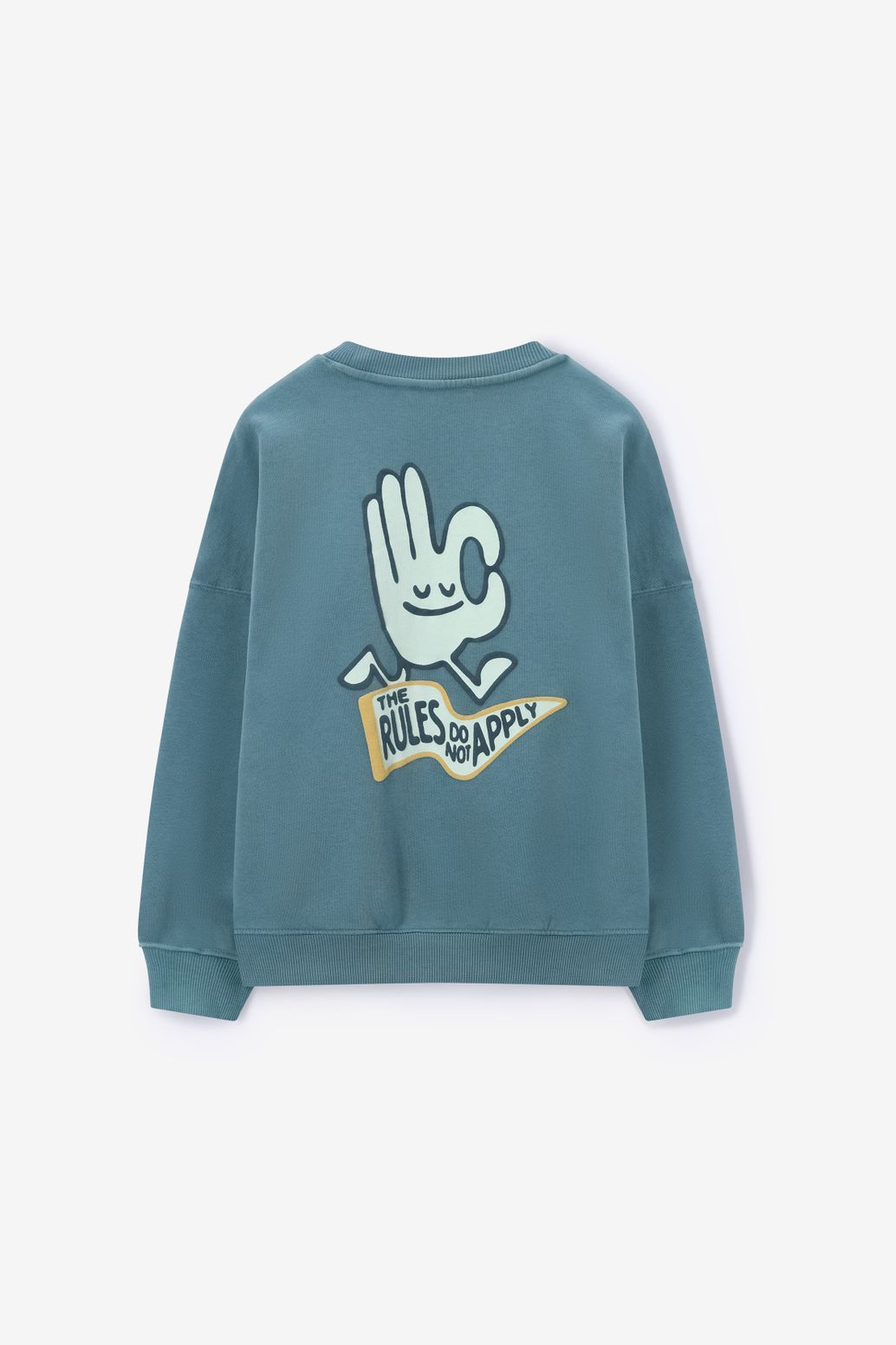 Crewneck-Sweater mit Artwork-Print - blau