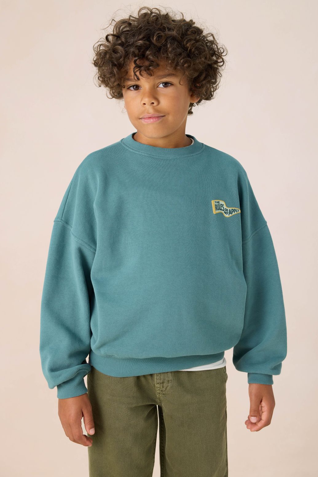 Crewneck-Sweater mit Artwork-Print - blau