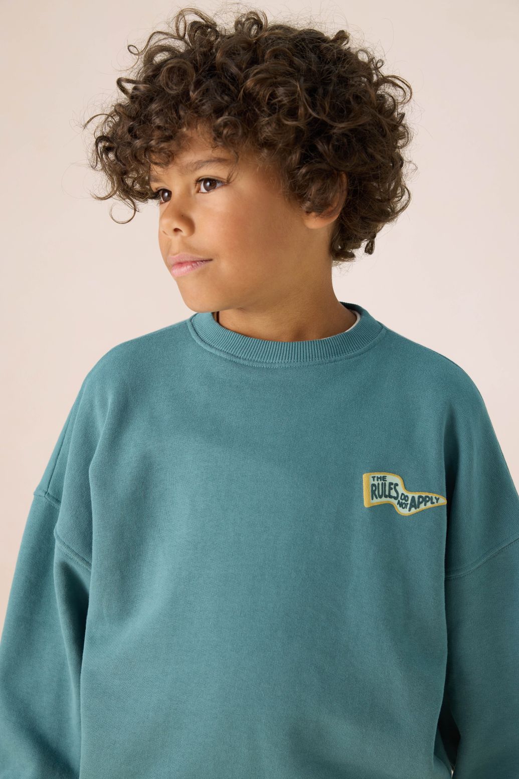 Blauwe crewneck met artwork