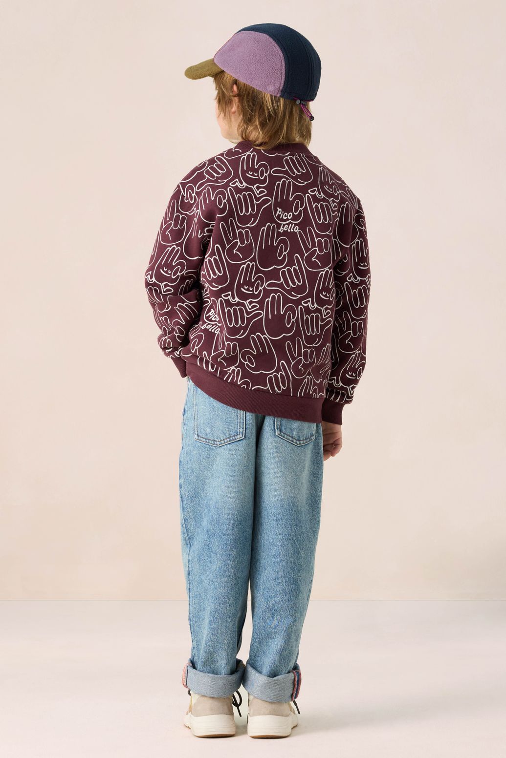 Sweater mit Print - dunkelbraun