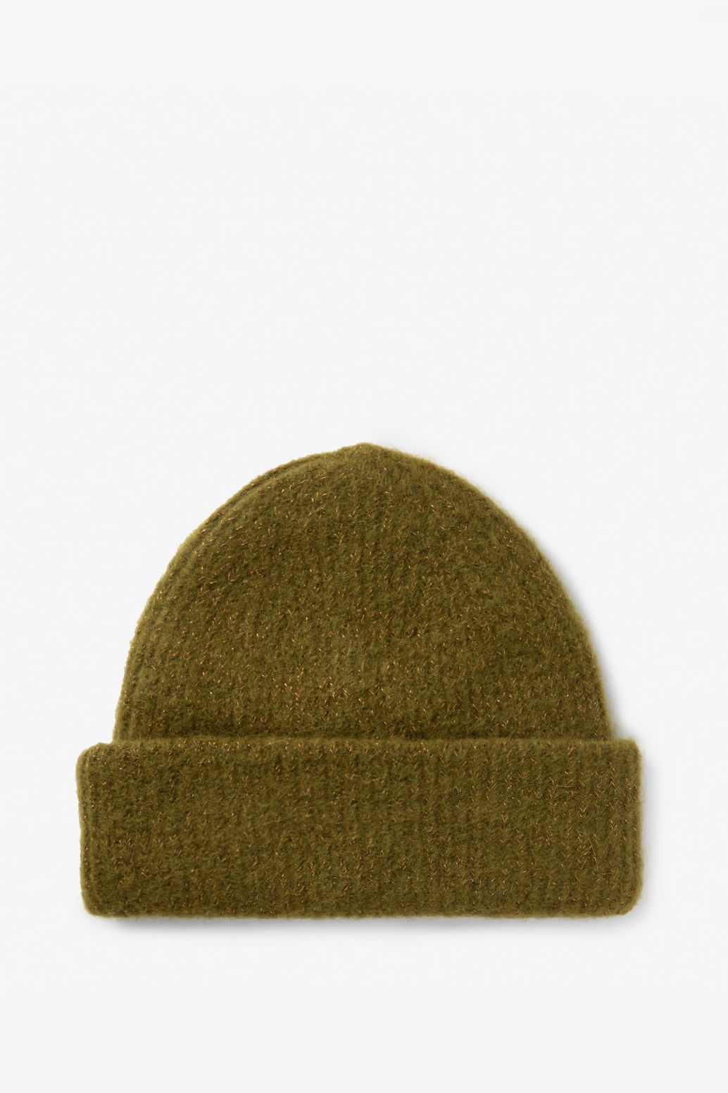 Donkergroene muts met lurex