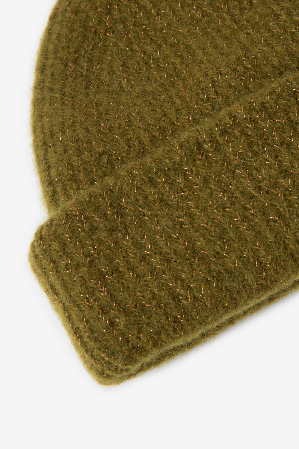 Donkergroene muts met lurex