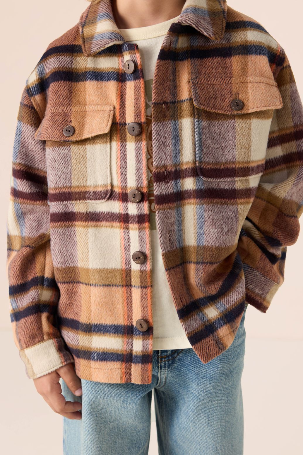 Chemise à carreaux - orange