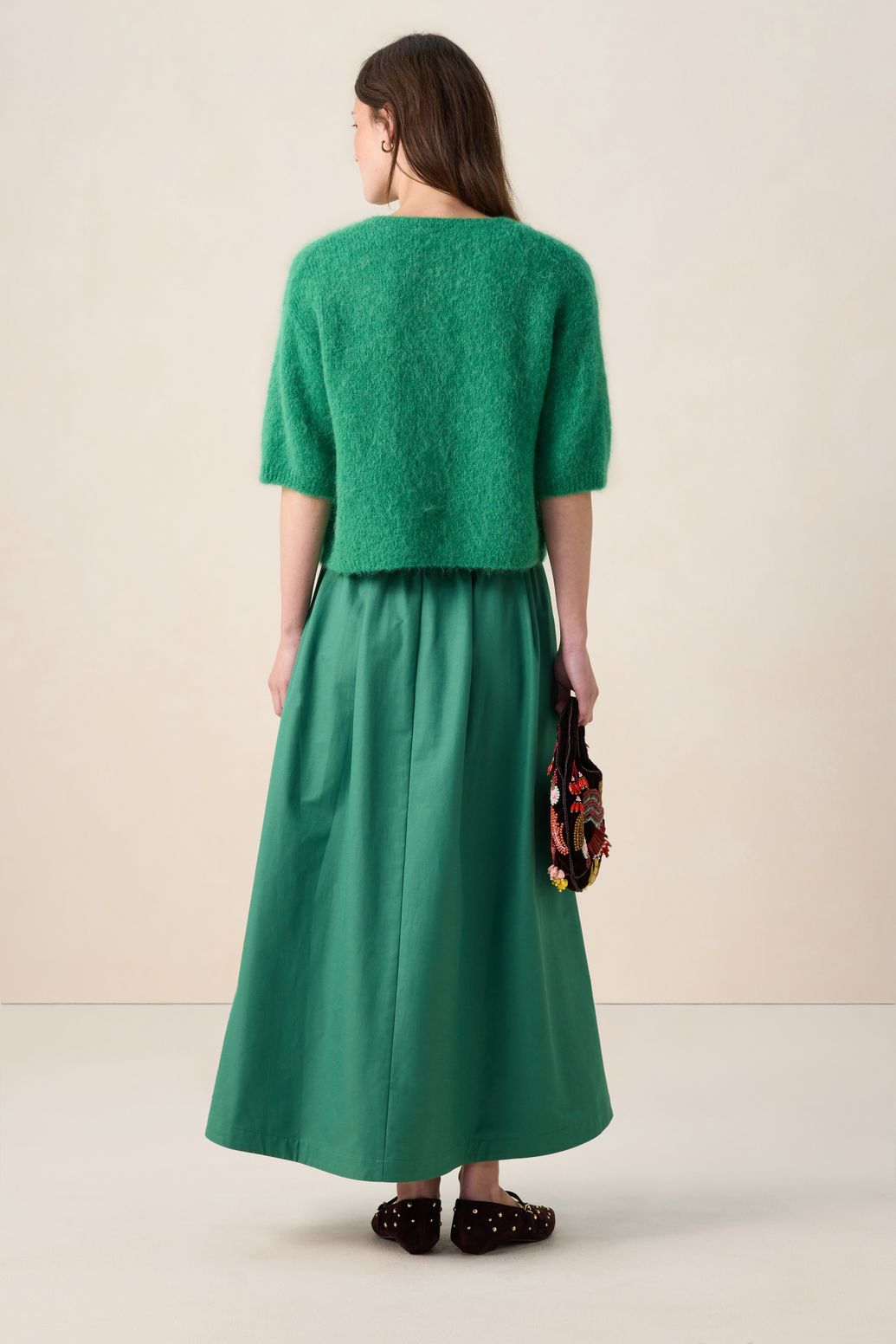 Gilet en laine avec nœuds - vert