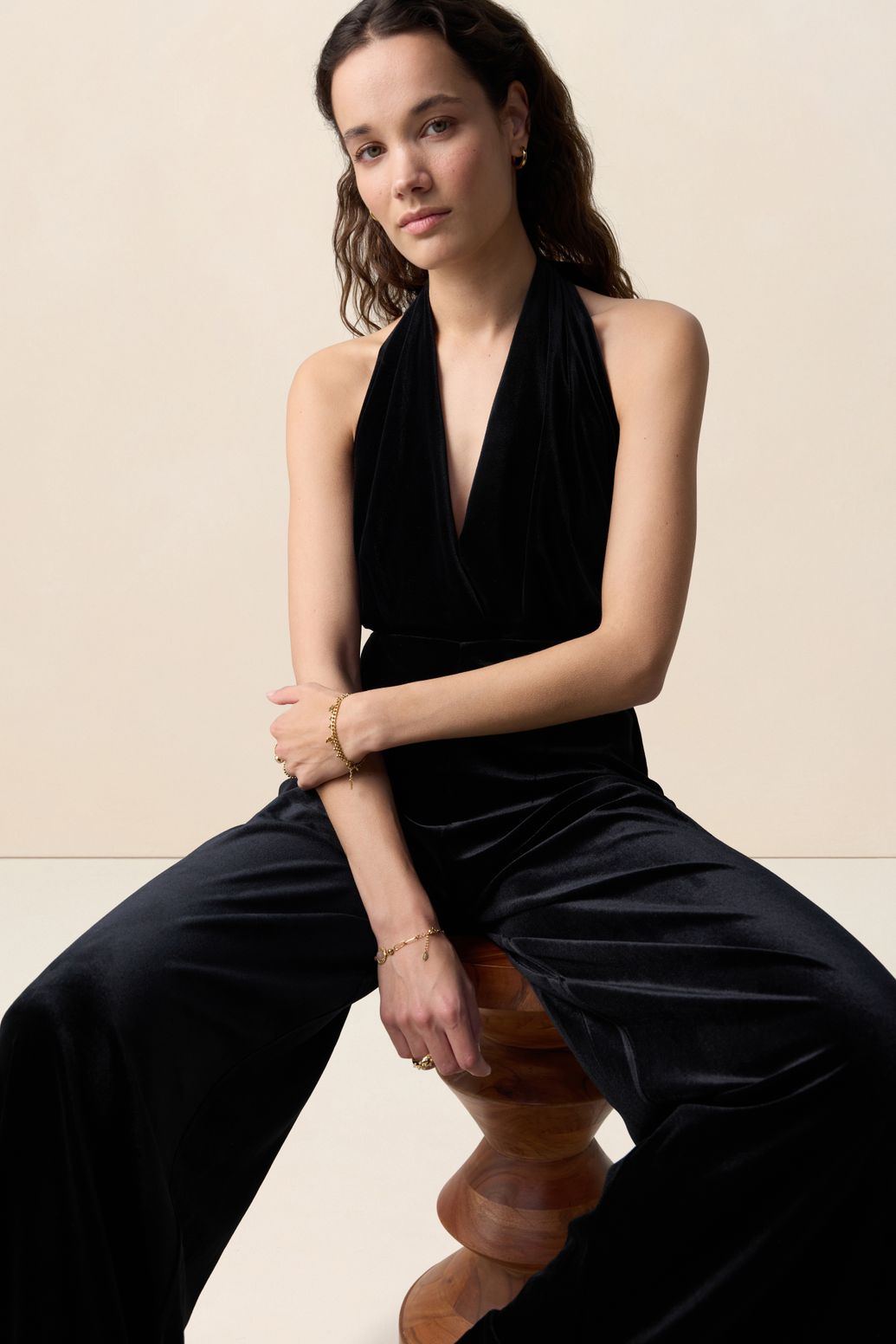 Zwarte halter jumpsuit