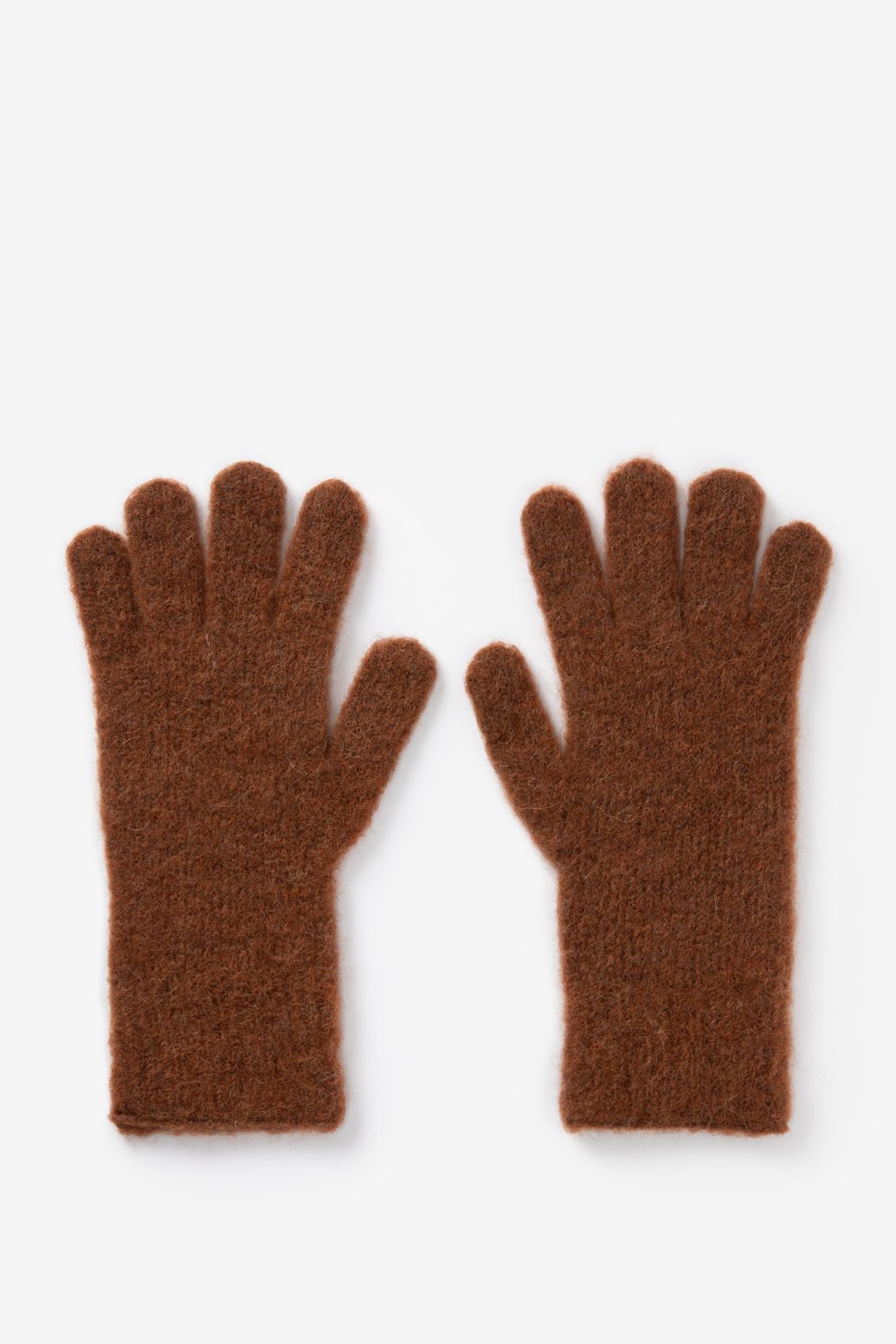 Handschuhe mit Wolle - braun