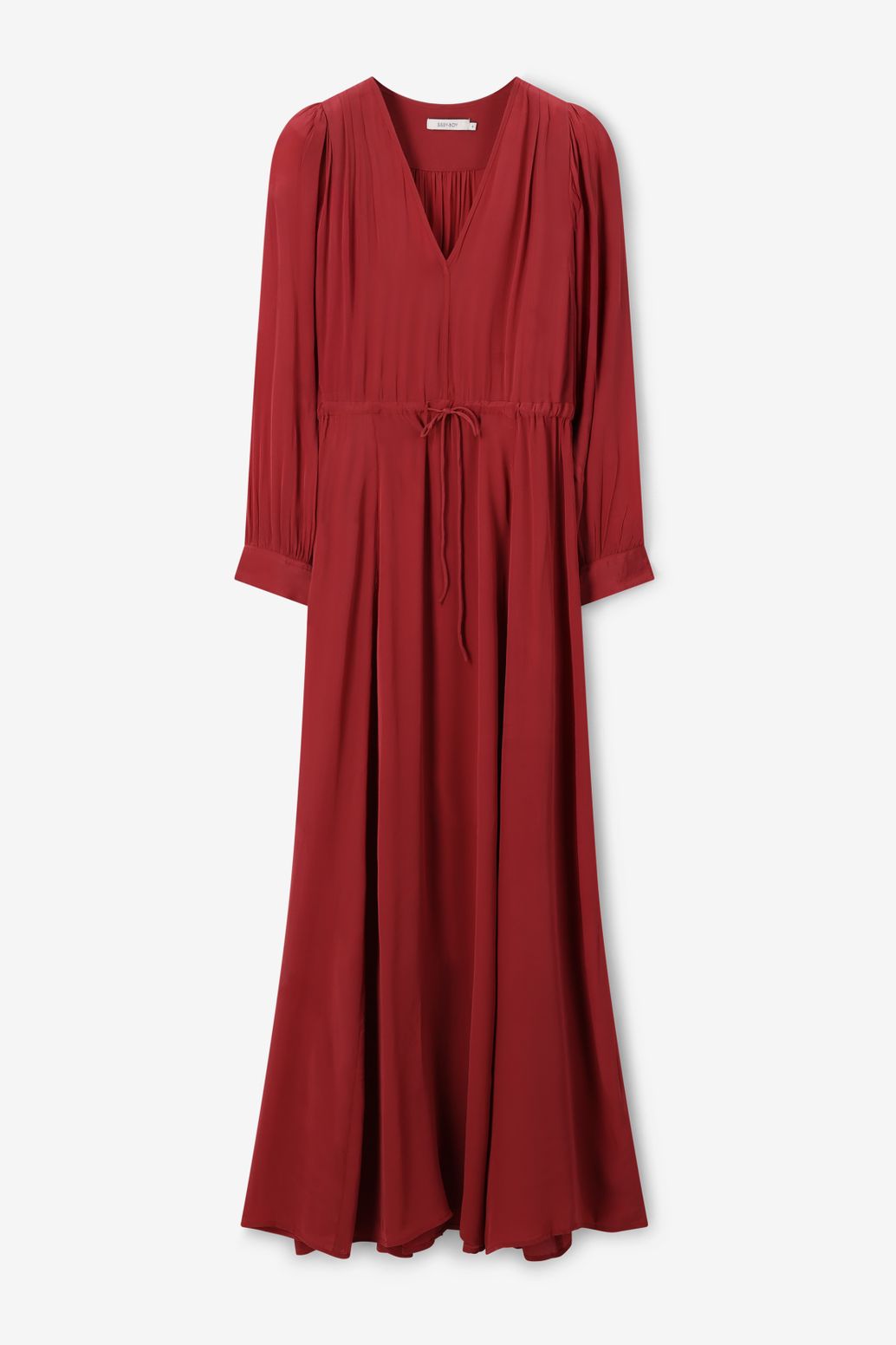Robe longue avec manches bouffantes - rouge