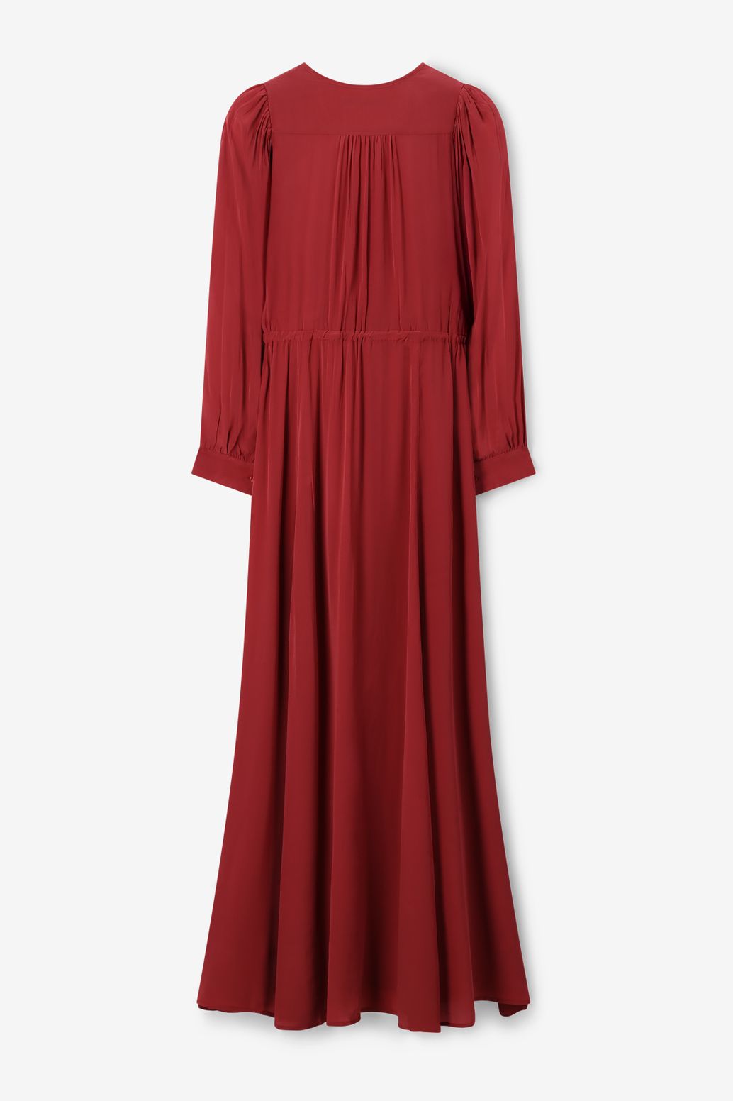 Robe longue avec manches bouffantes - rouge