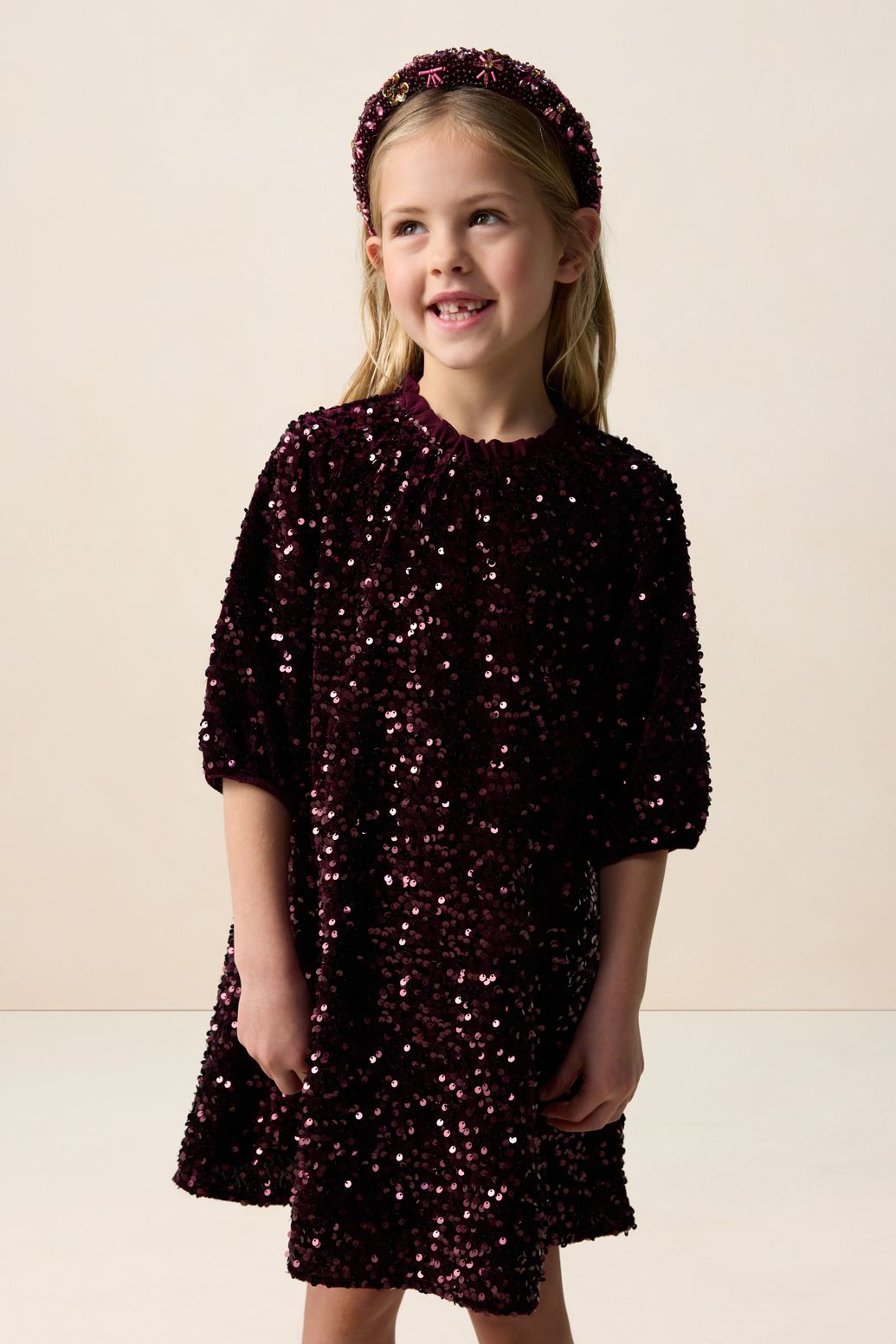 Robe à paillettes - rouge foncé