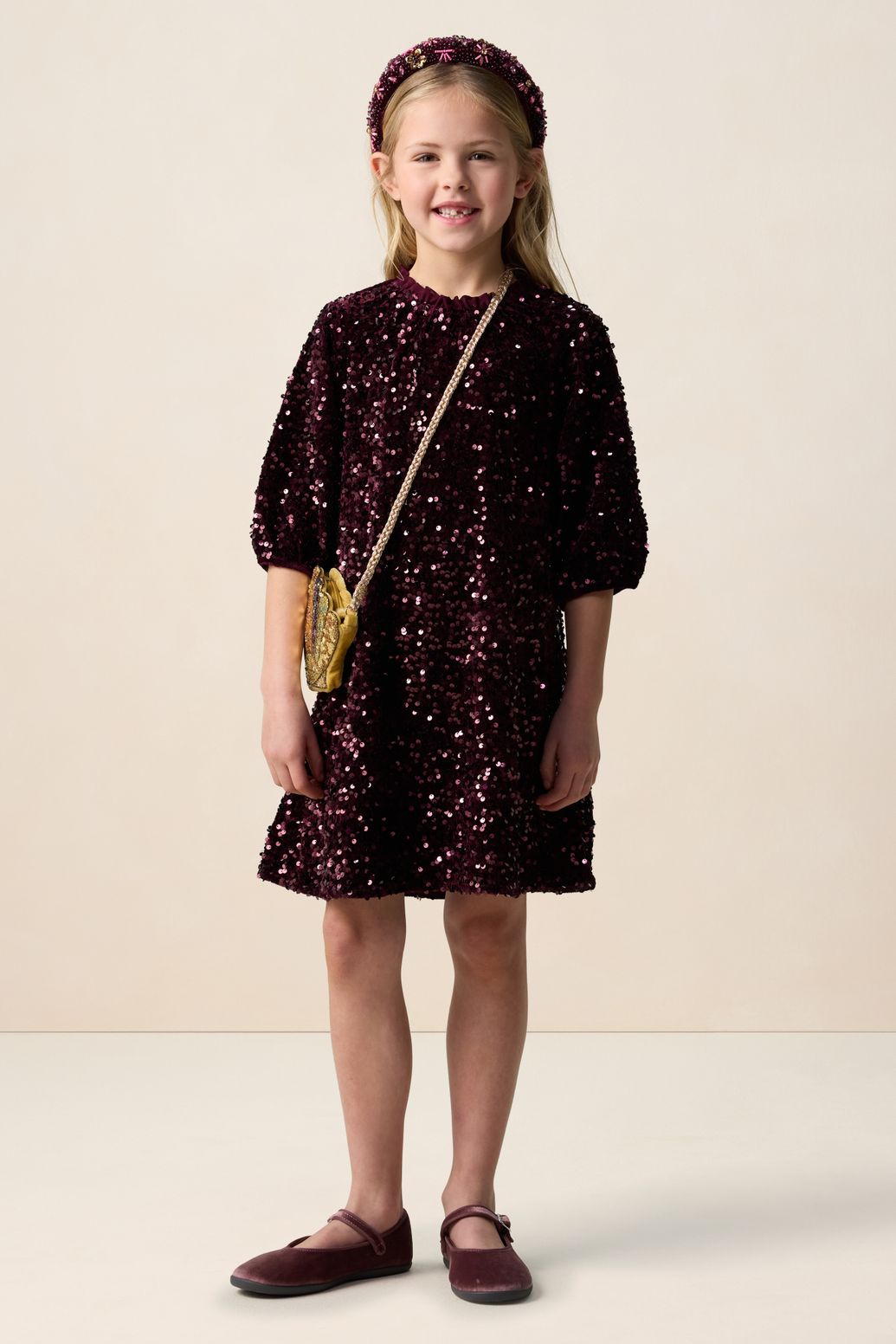 Robe à paillettes - rouge foncé