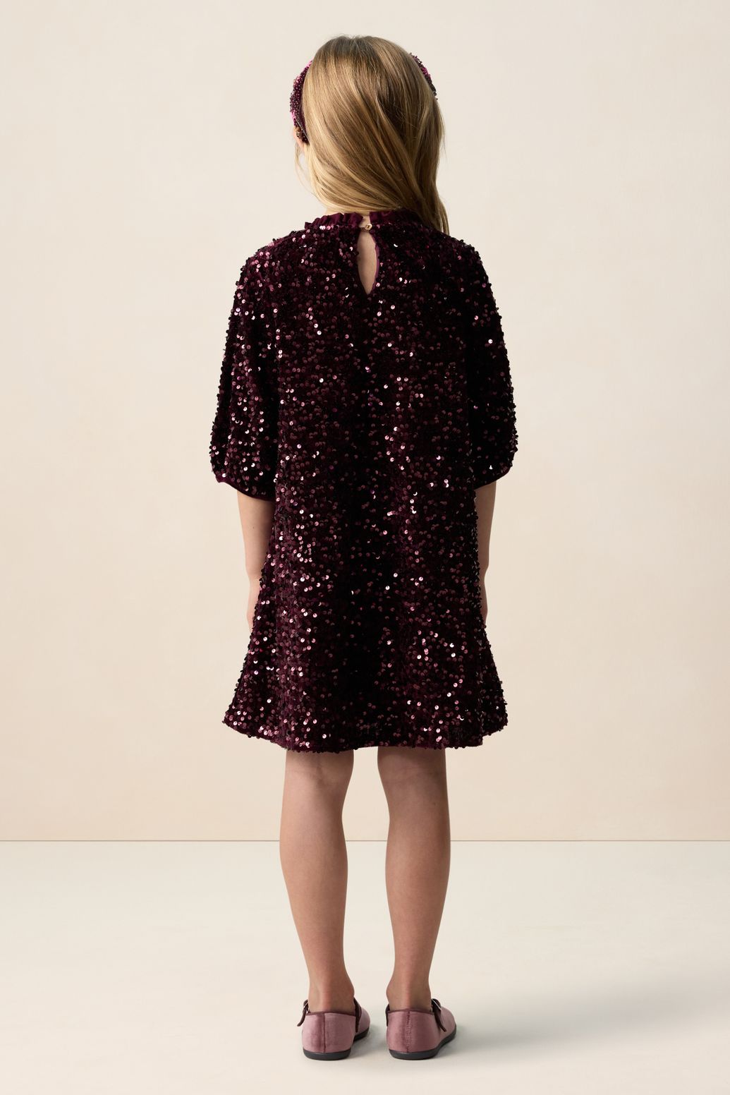 Robe à paillettes - rouge foncé