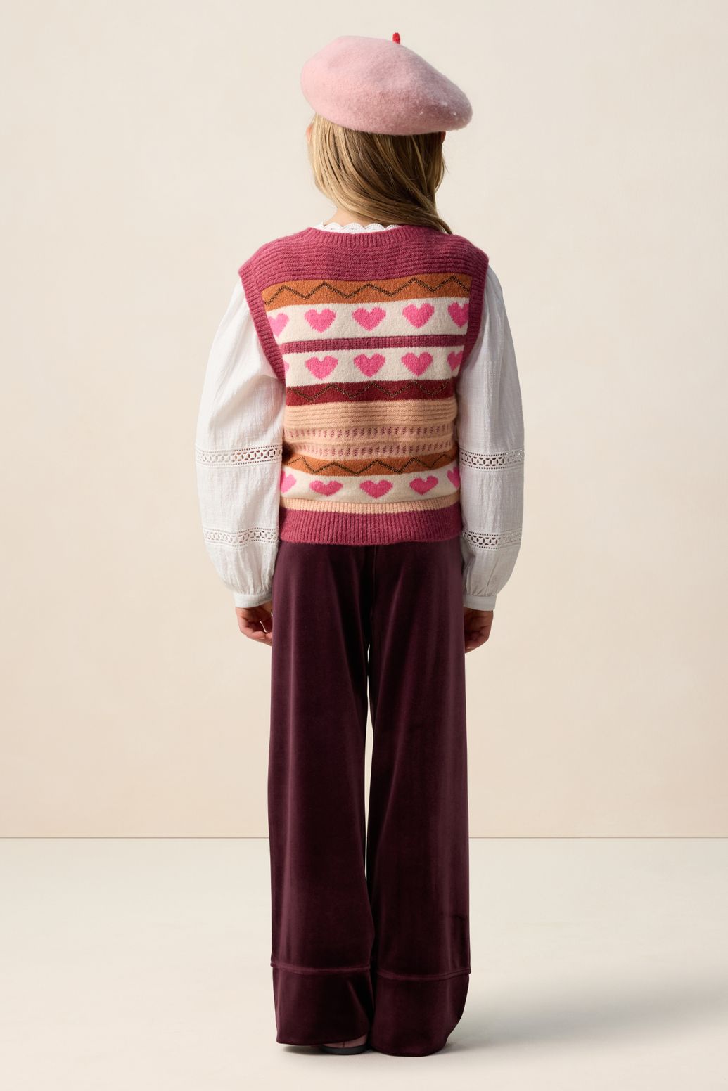 Donkerrode wide leg legging