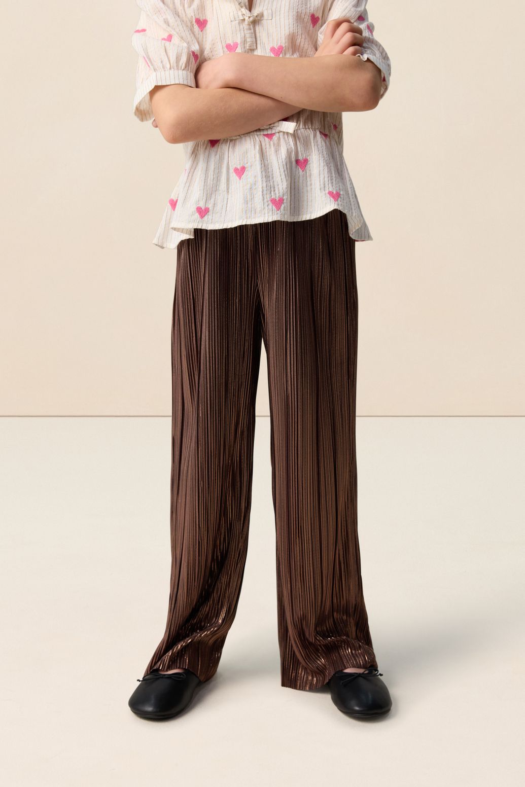 Pantalon plissé - doré