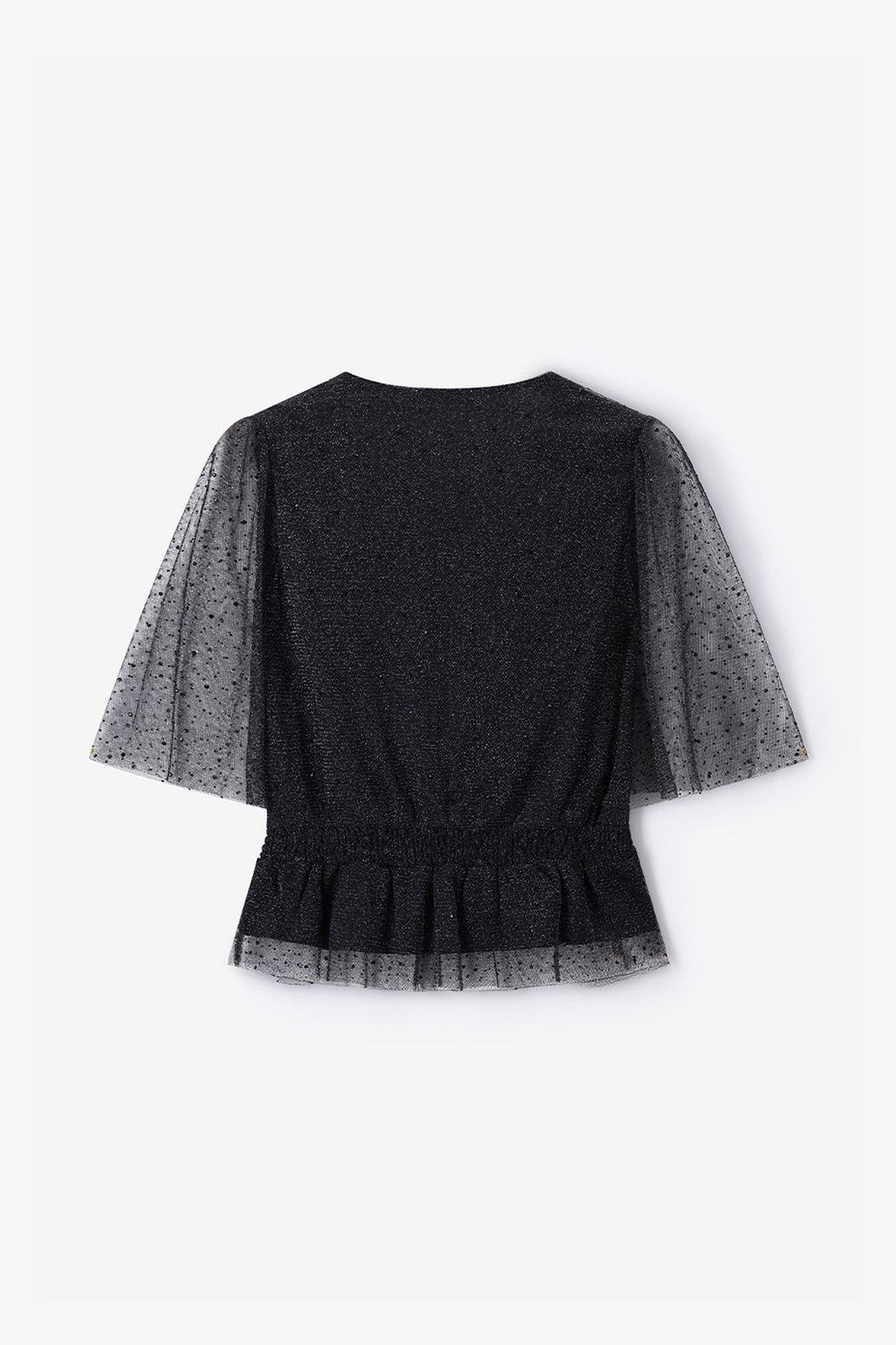 Zwarte mesh top